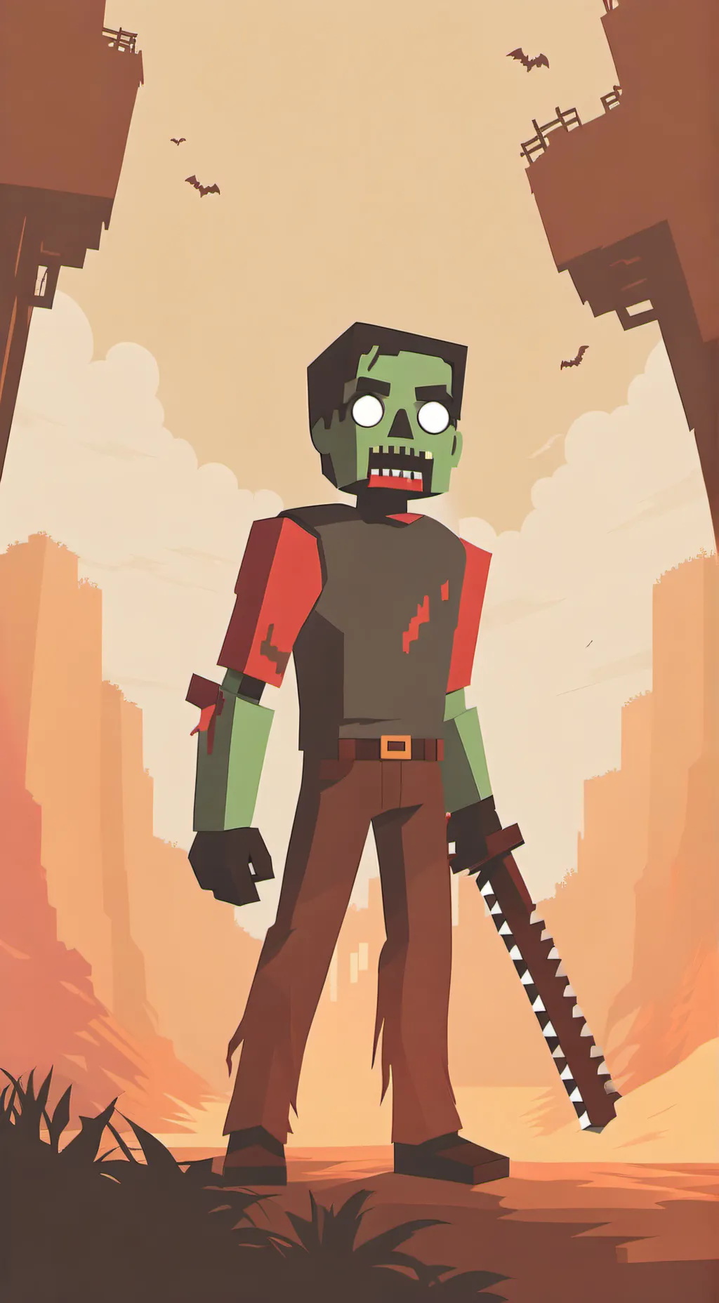 ai character: zombie guy man background