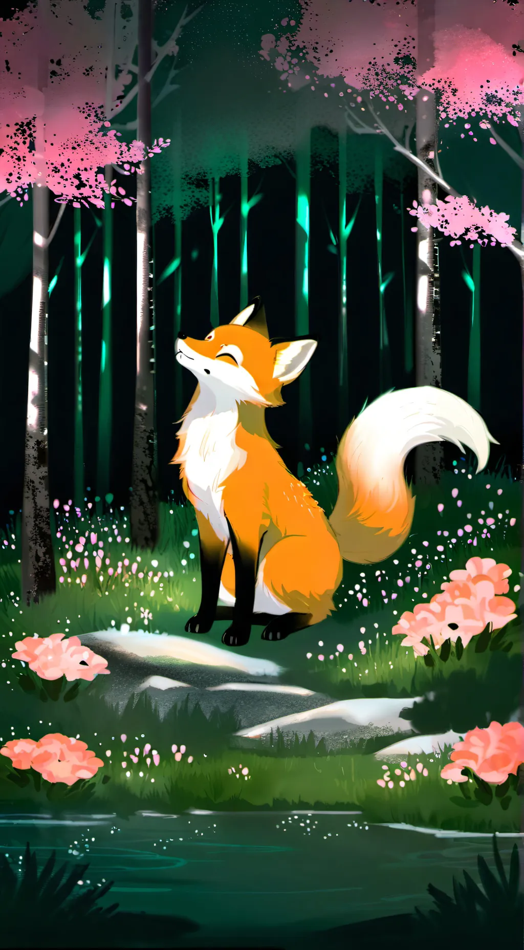 ai character: wild fox background