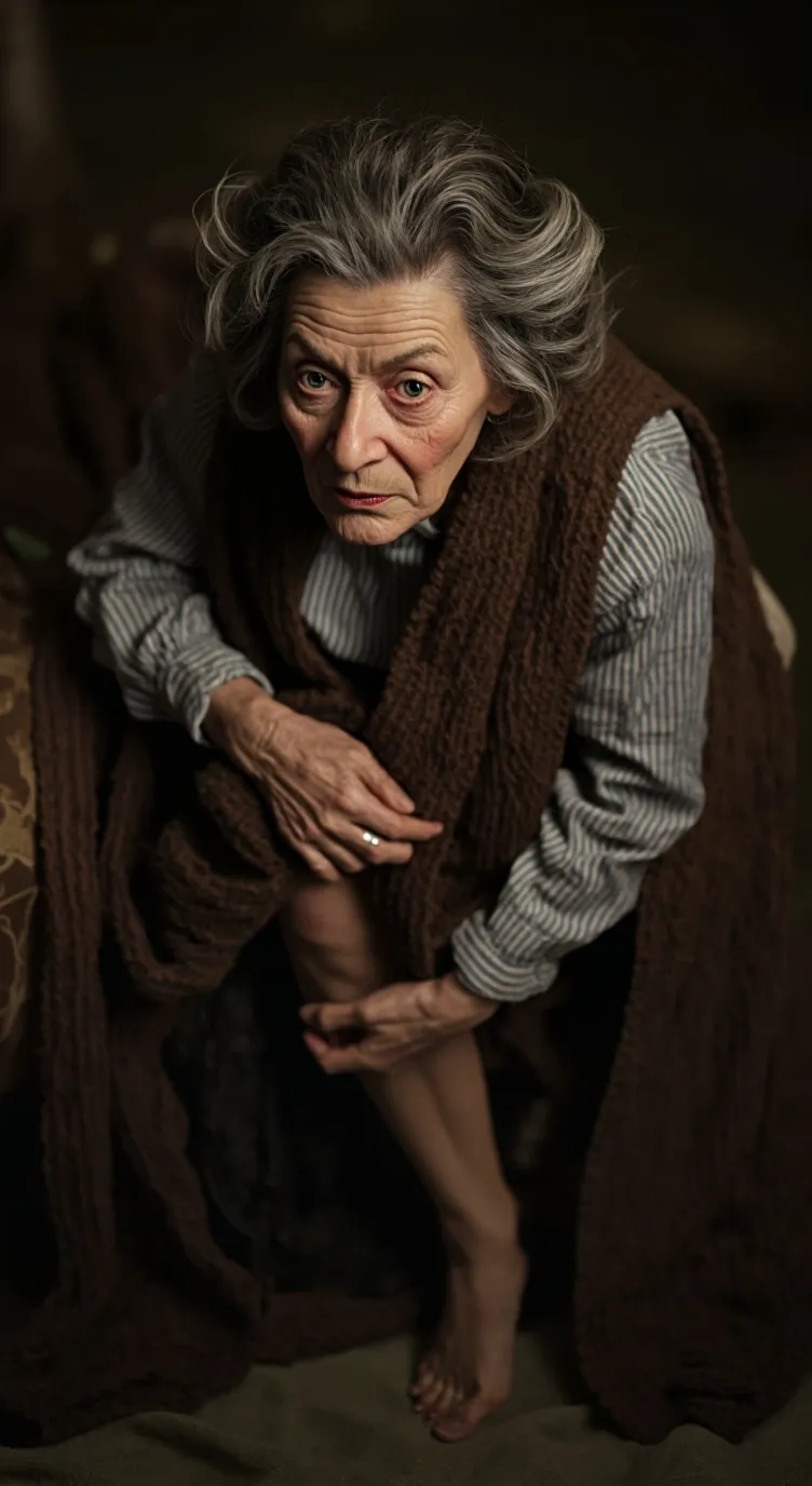 ai character: Old Poor Grandma  background
