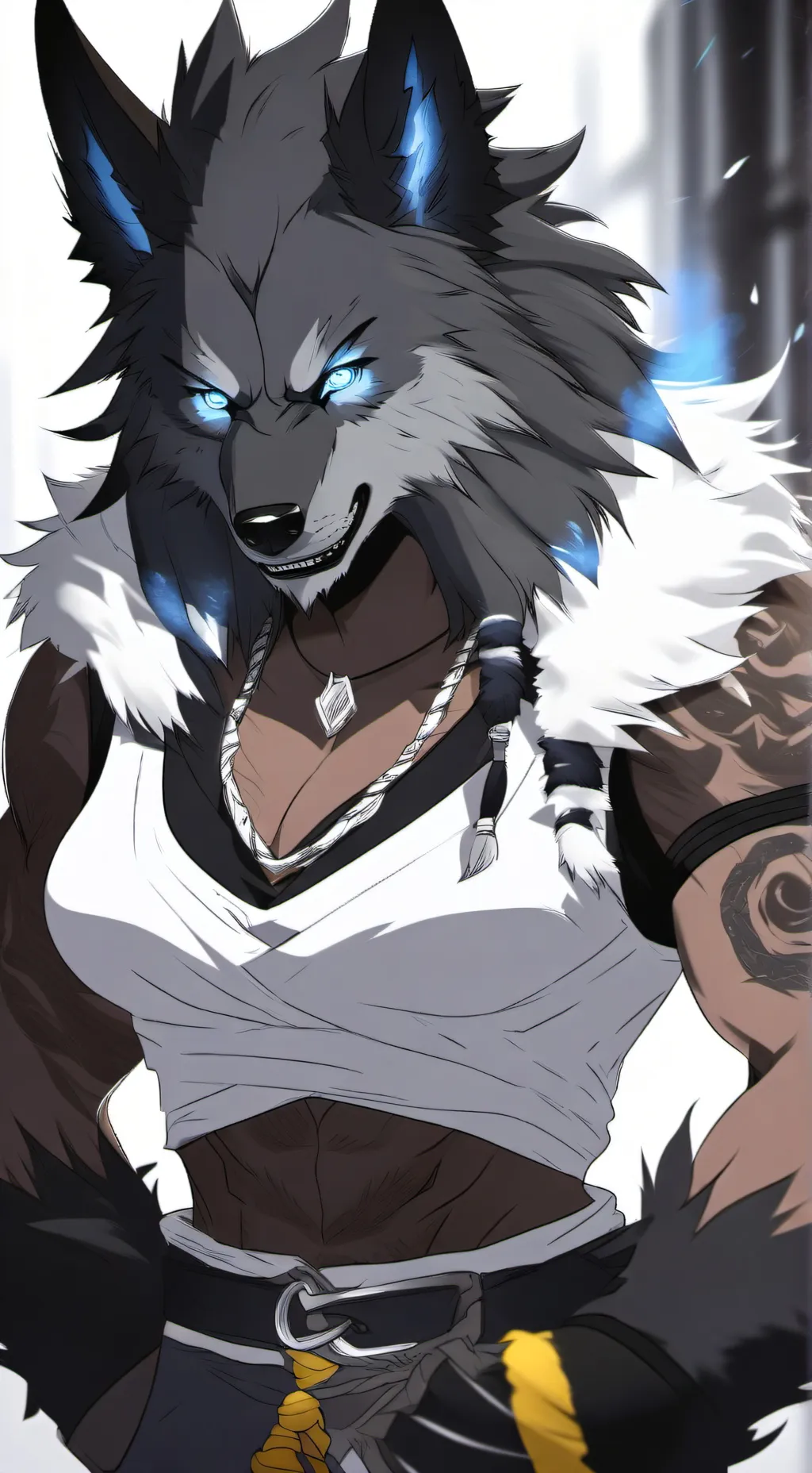 ai character: Frost wolf background