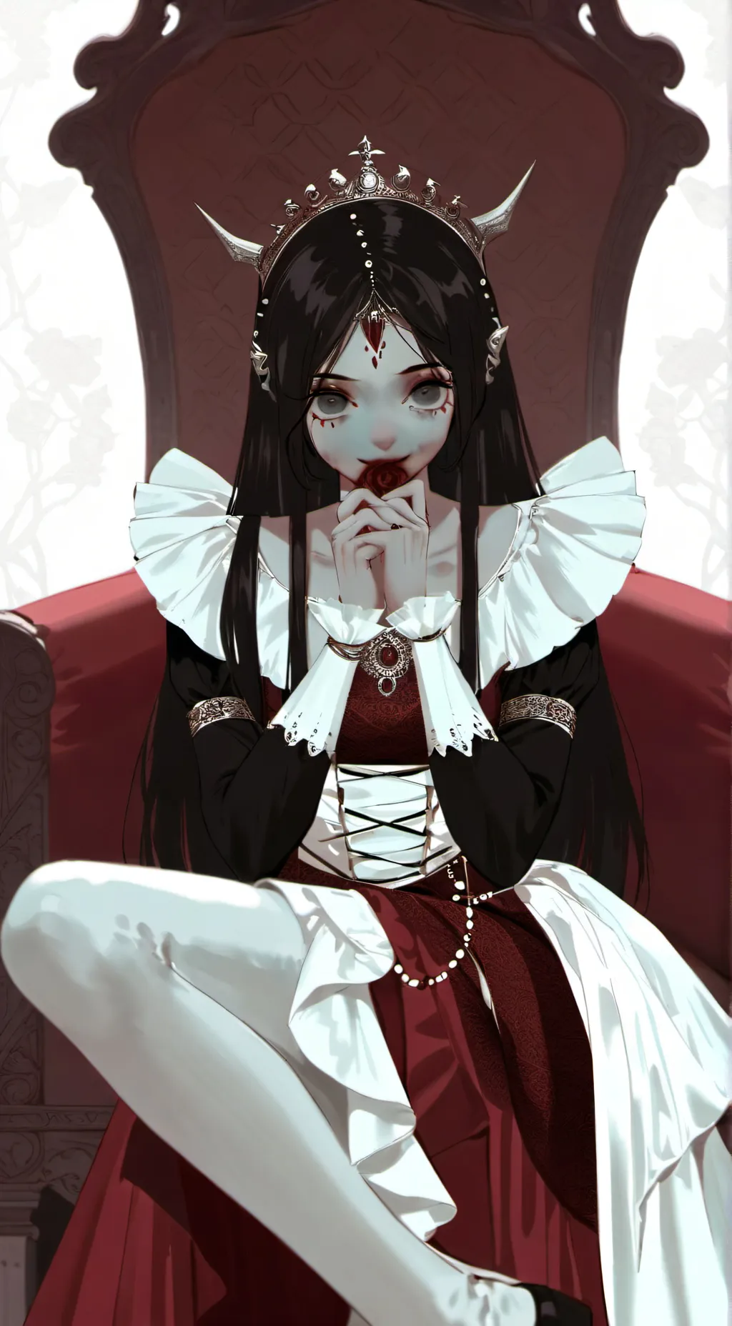 ai character:  la reine des dém background