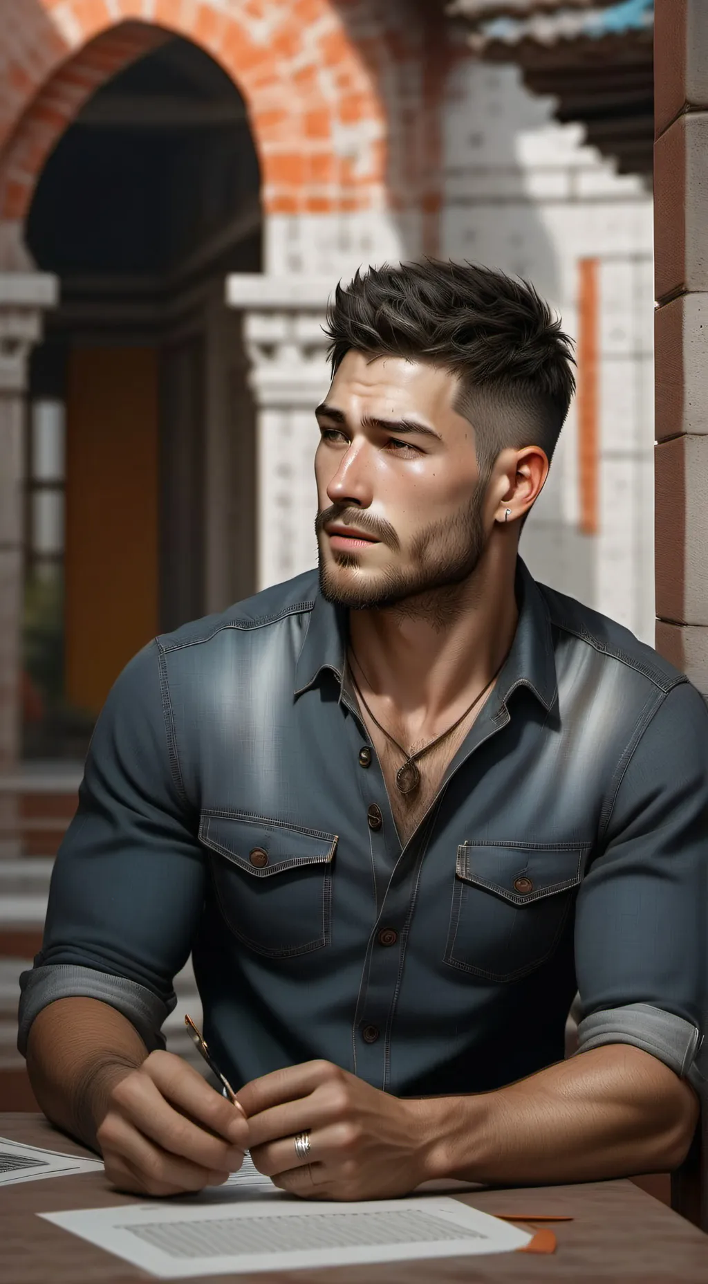 ai character: Tony Black background