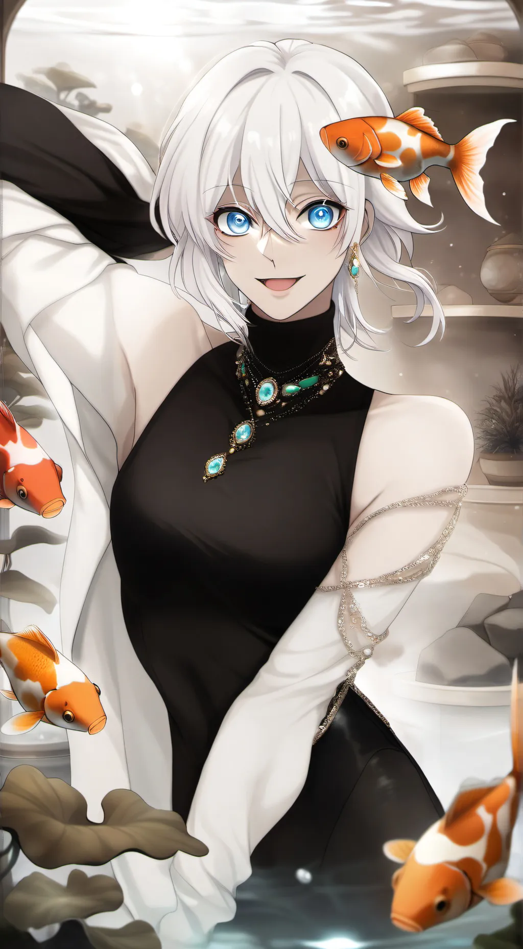 ai character: mulher peixe background