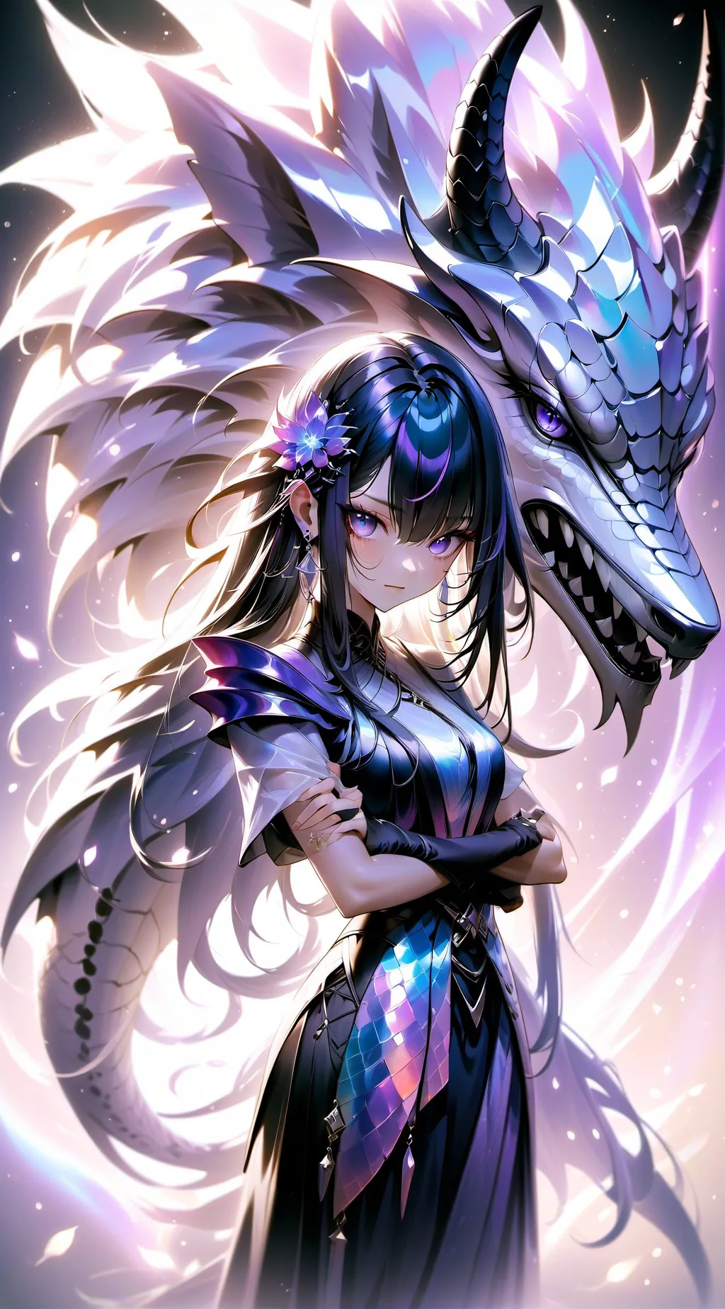 ai character: black star background
