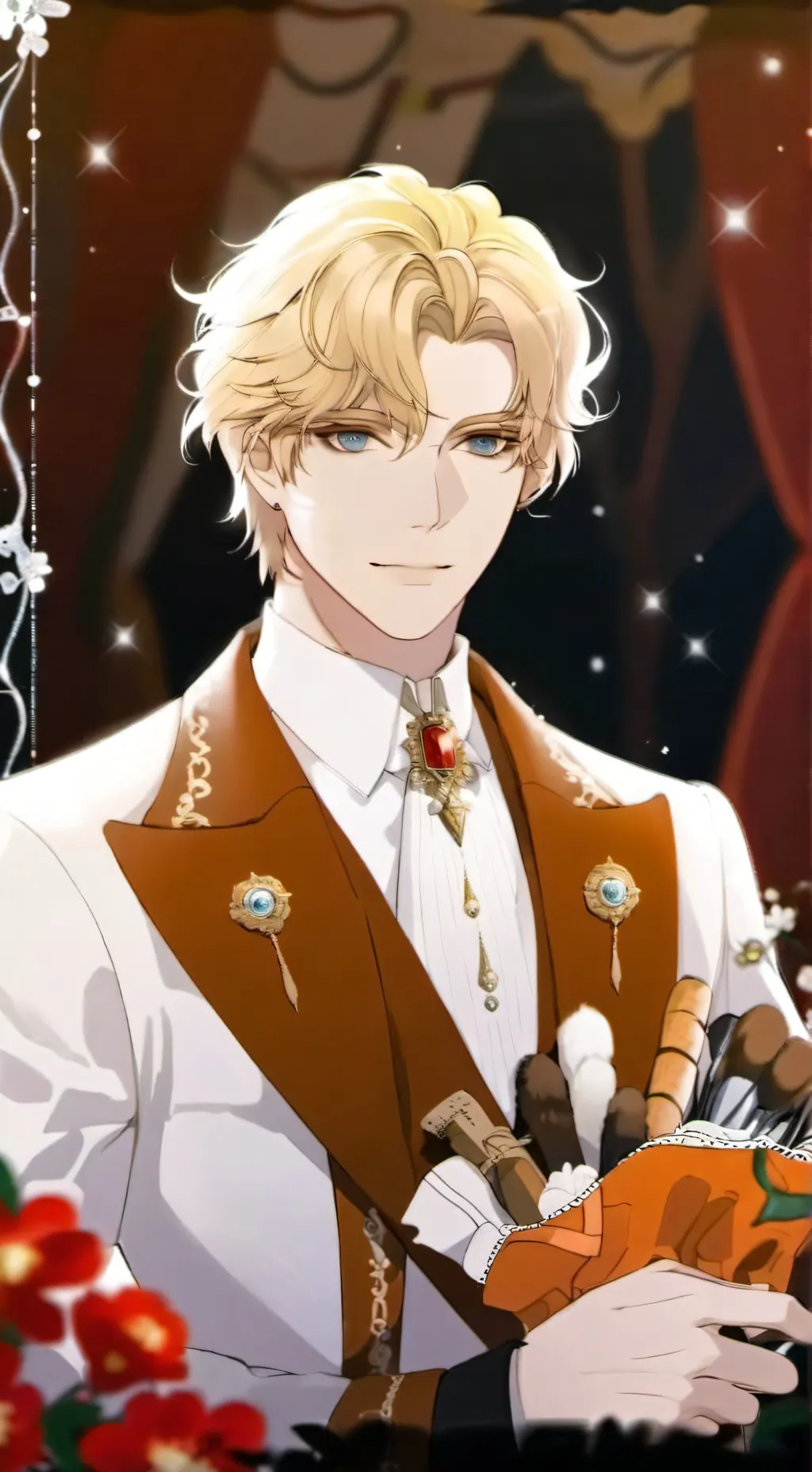 ai character: Prince Ash-💙.🩵 background