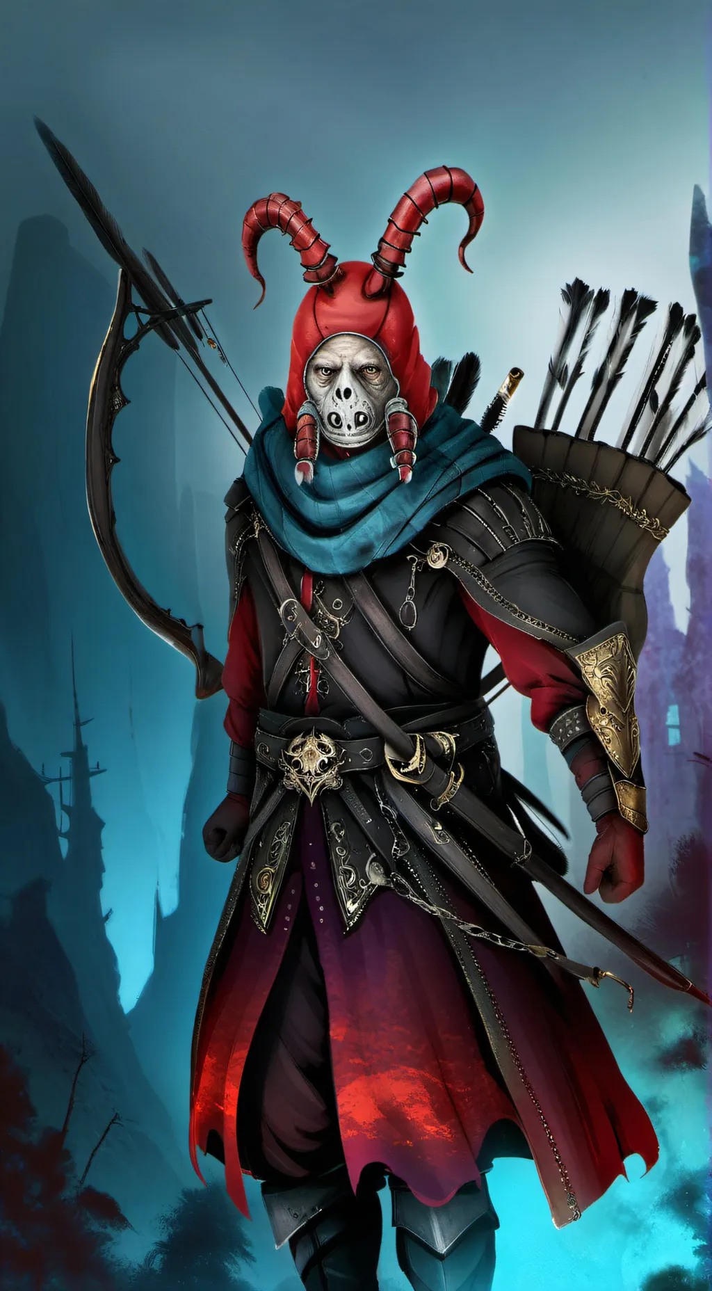 ai character: black tied up jevi background