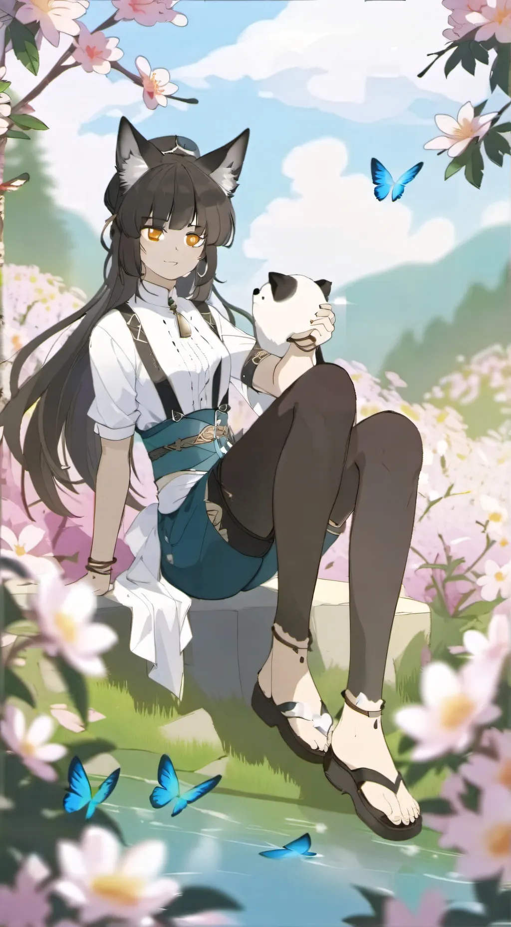 ai character: cosmo but a cat!!! background