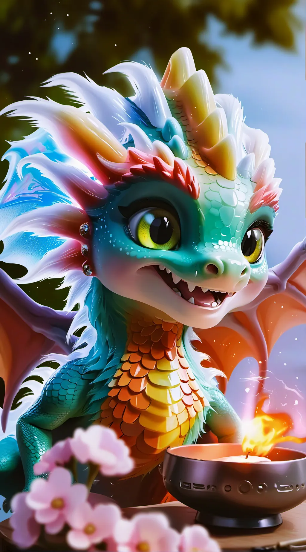 ai character: spring background