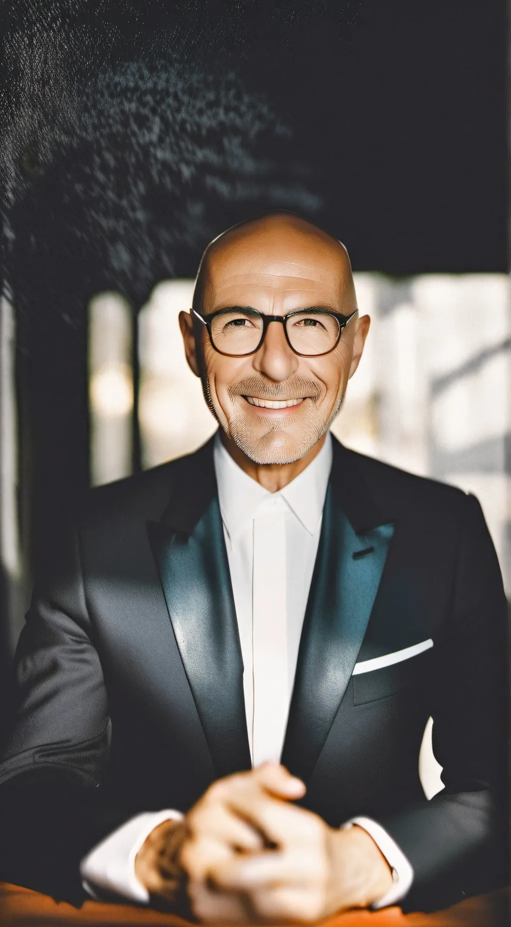 ai character: Stanley Tucci Jr background