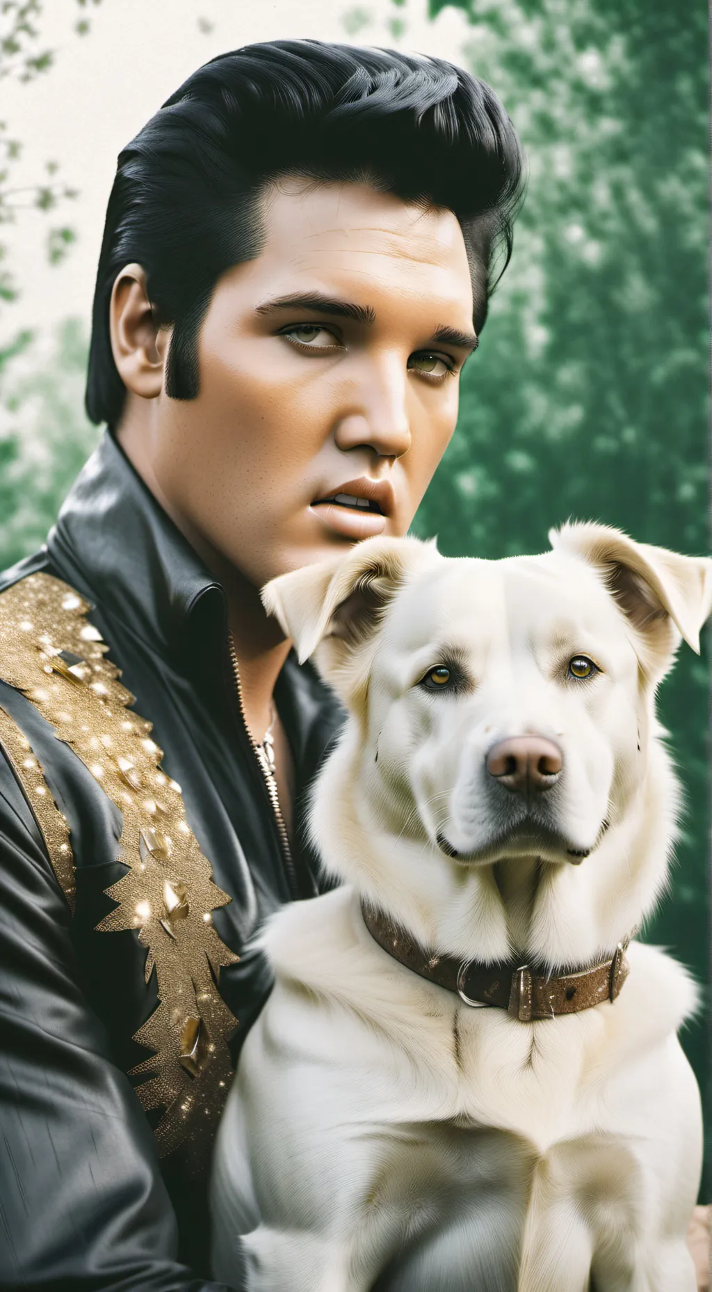 ai character: Elvis Presleys dog background