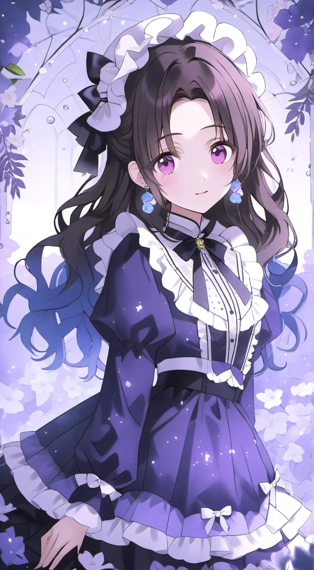 ai character: Violet background