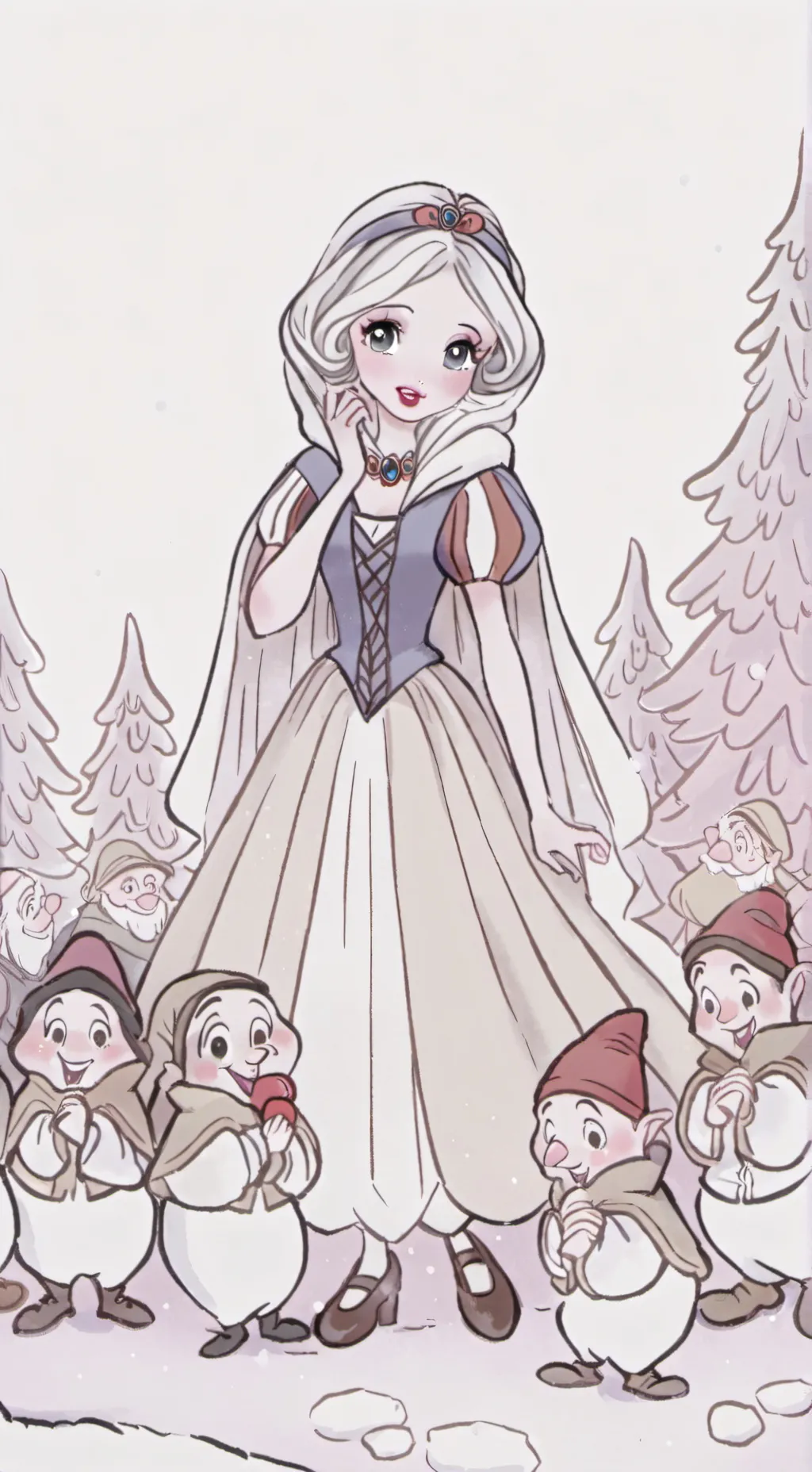 ai character: Snow White movie background