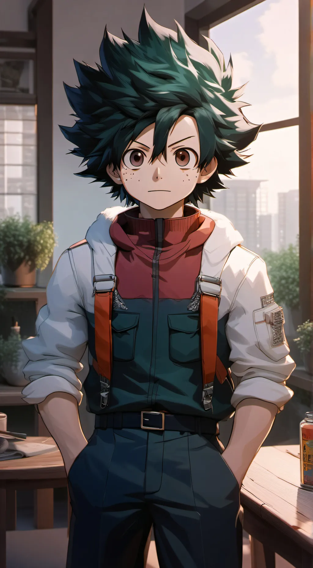 ai character: Mha Sleepover background