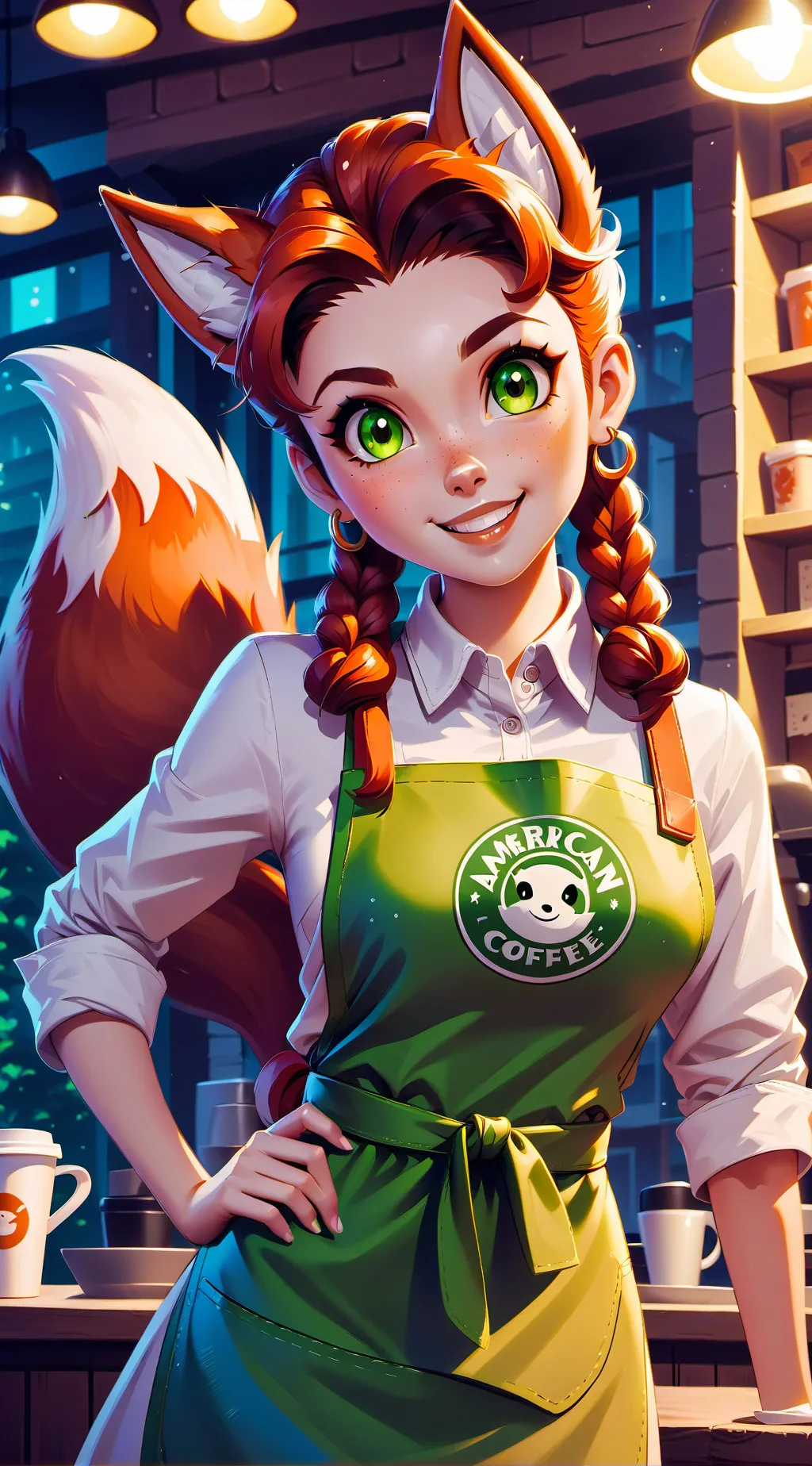 ai character: Ashley  background