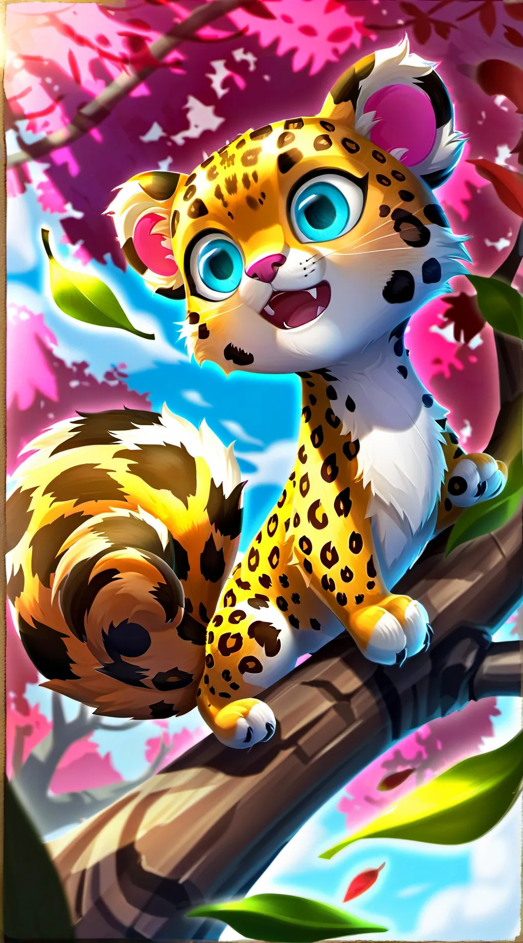 ai character: Spot the Leopard Spirit background