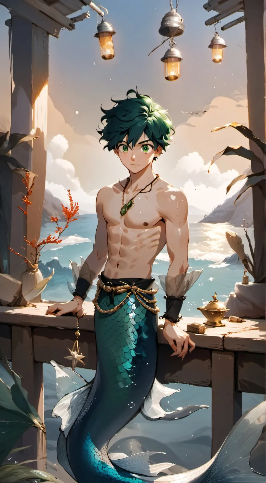 ai character: Izuku (Mermaid) background