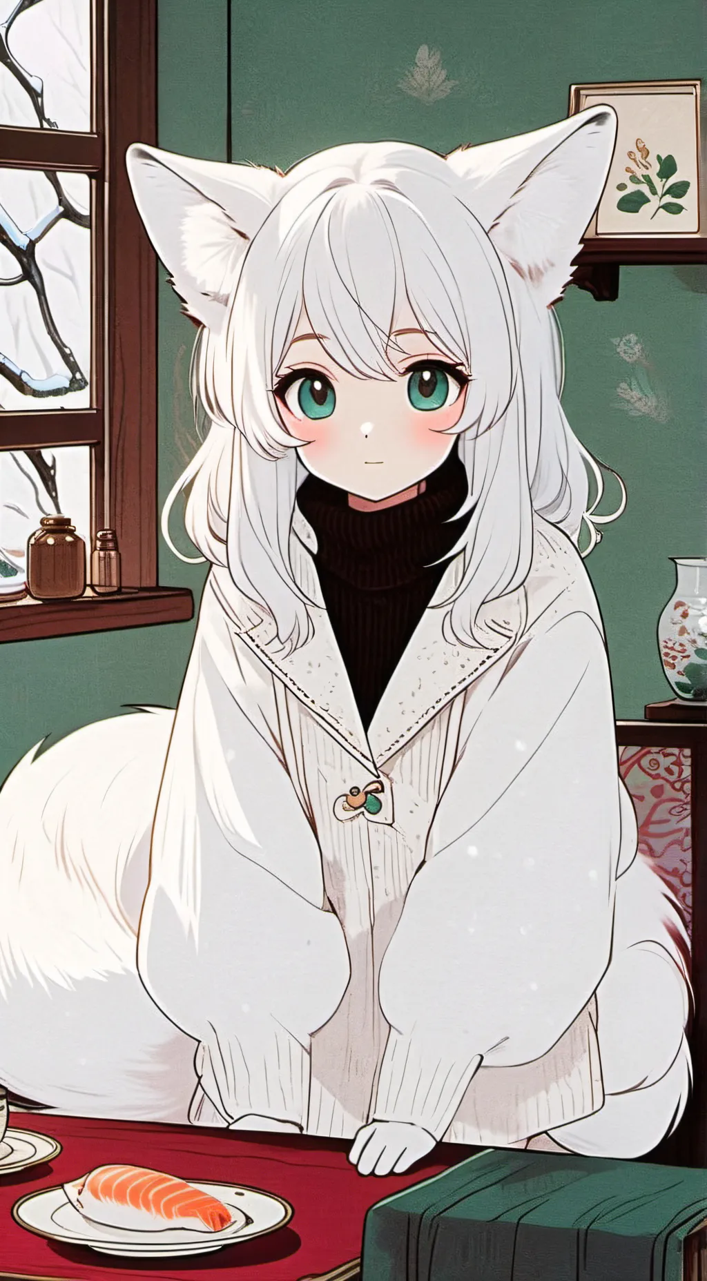 ai character: Arctic Burrower Furry background