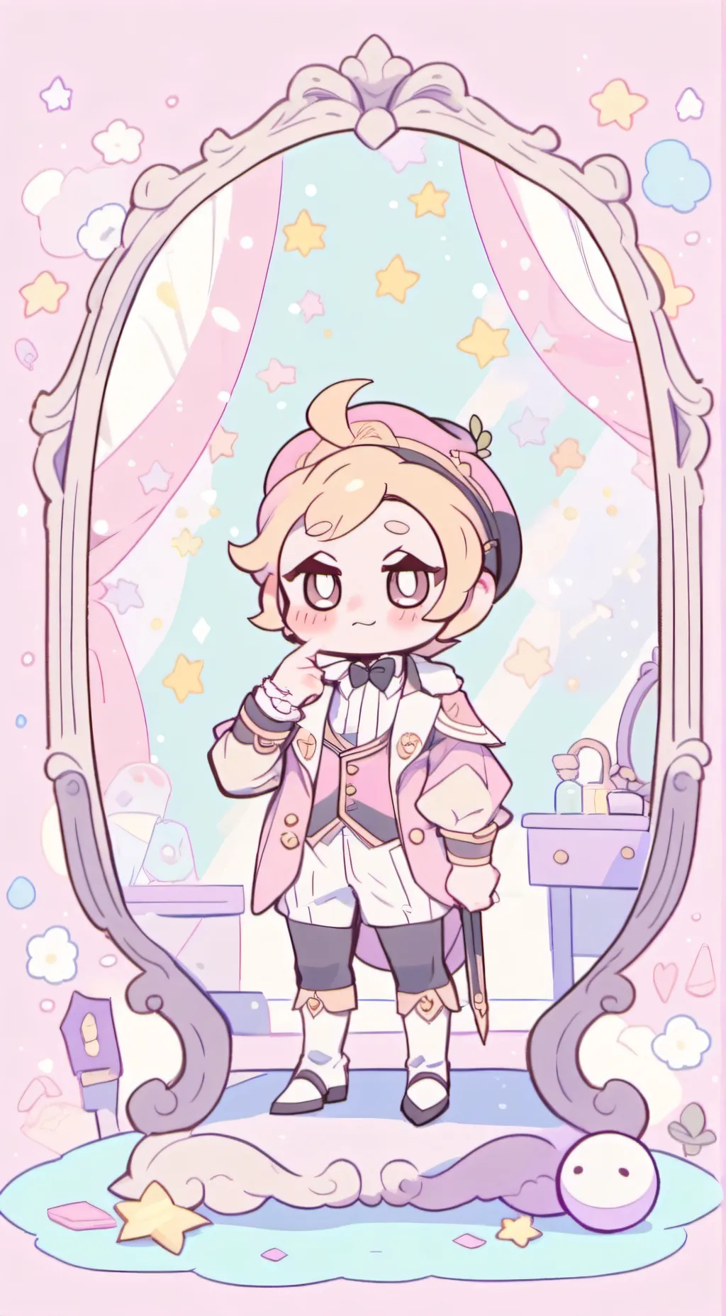 ai character: glisten background