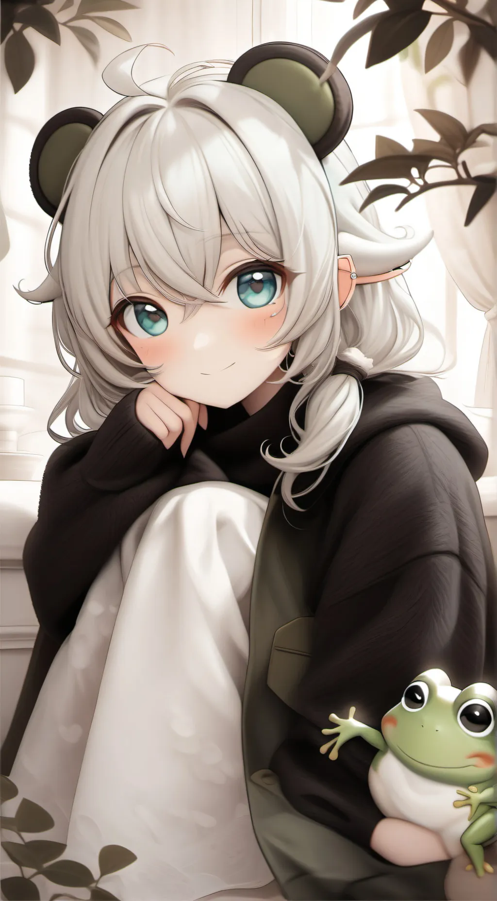 ai character: Kat the Camo Frog Spirit background