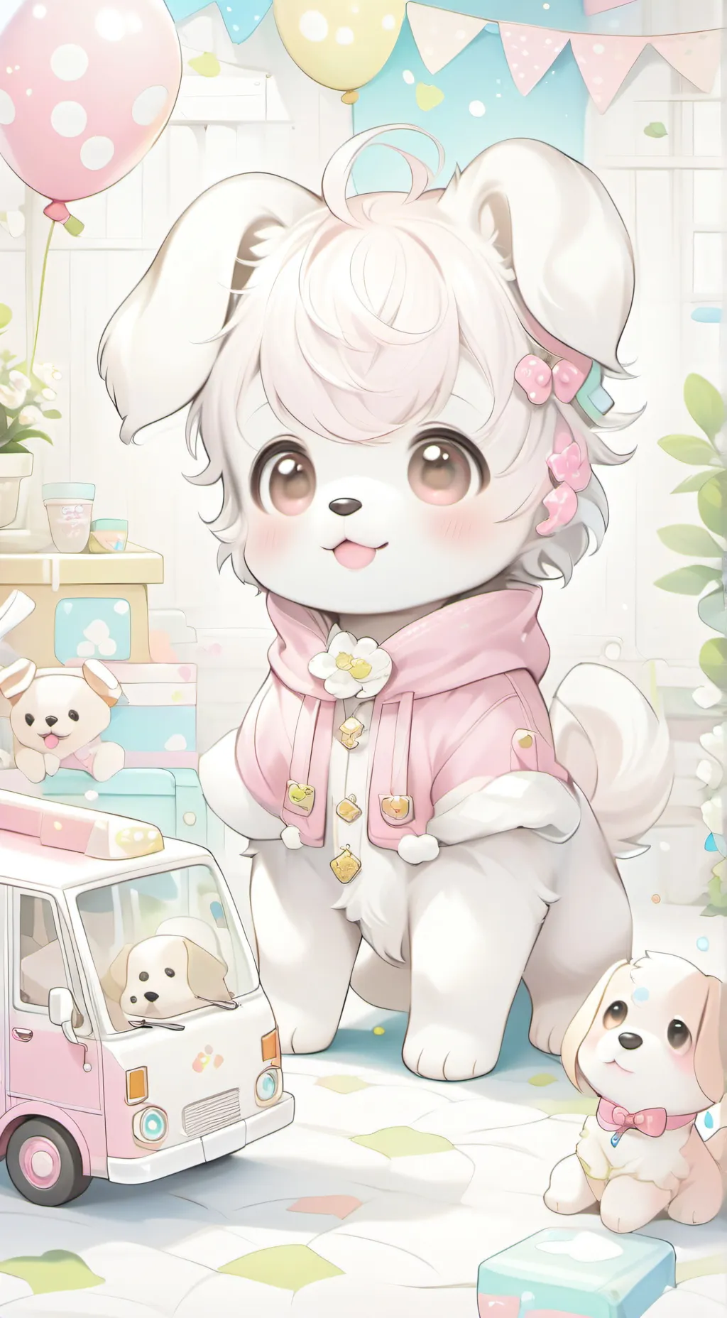ai character: Puppygeist Pinky background