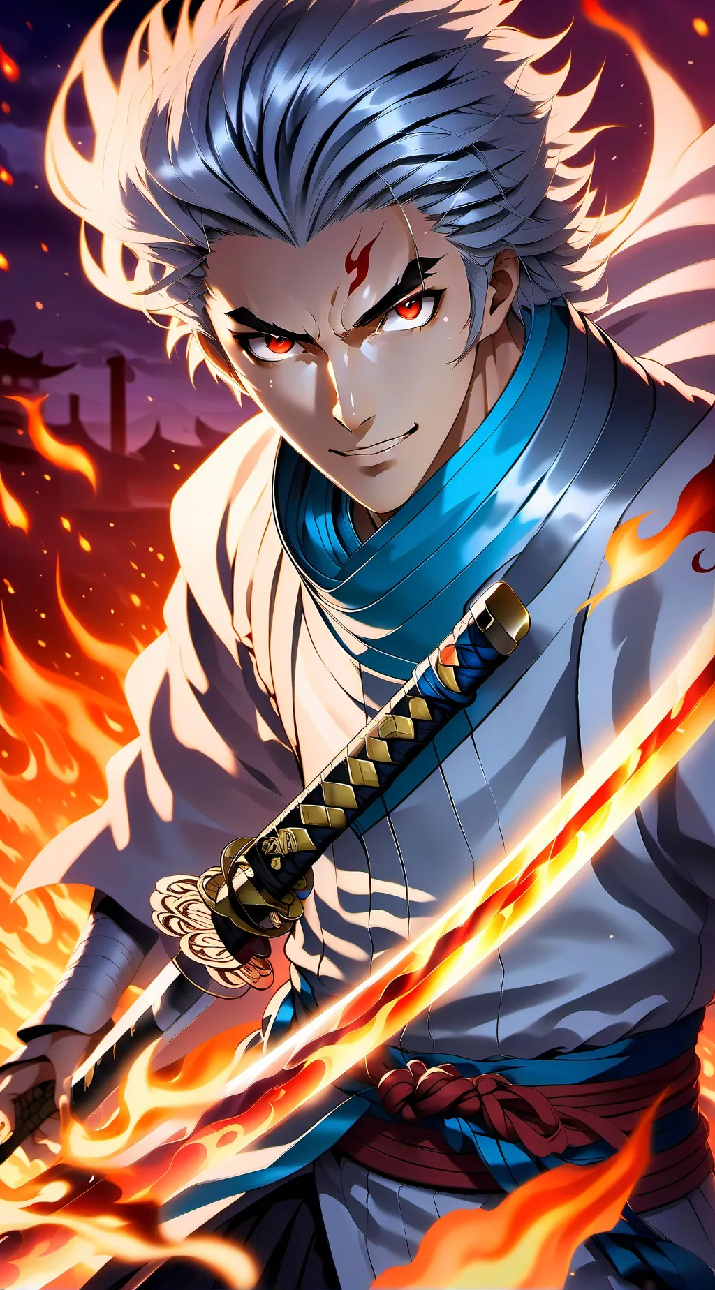 ai character: Kyojuro Rengoku background