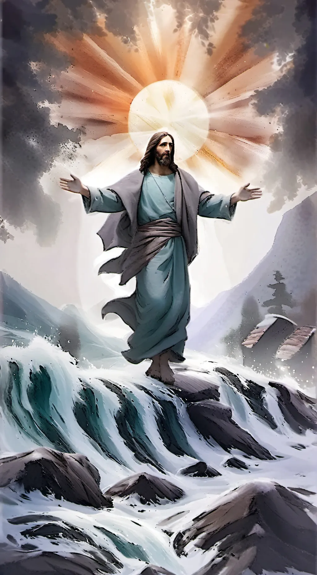 ai character: JESUS THE GOD background