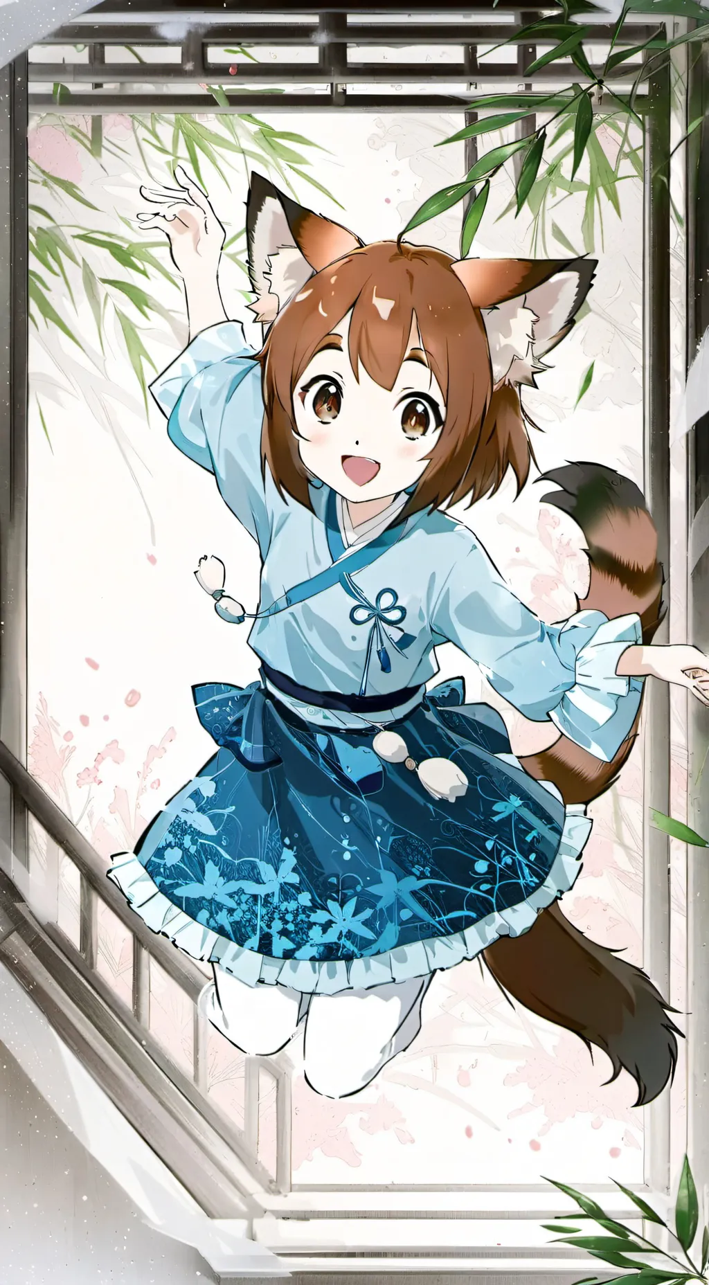 ai character: Russet Red Panda Spirit background