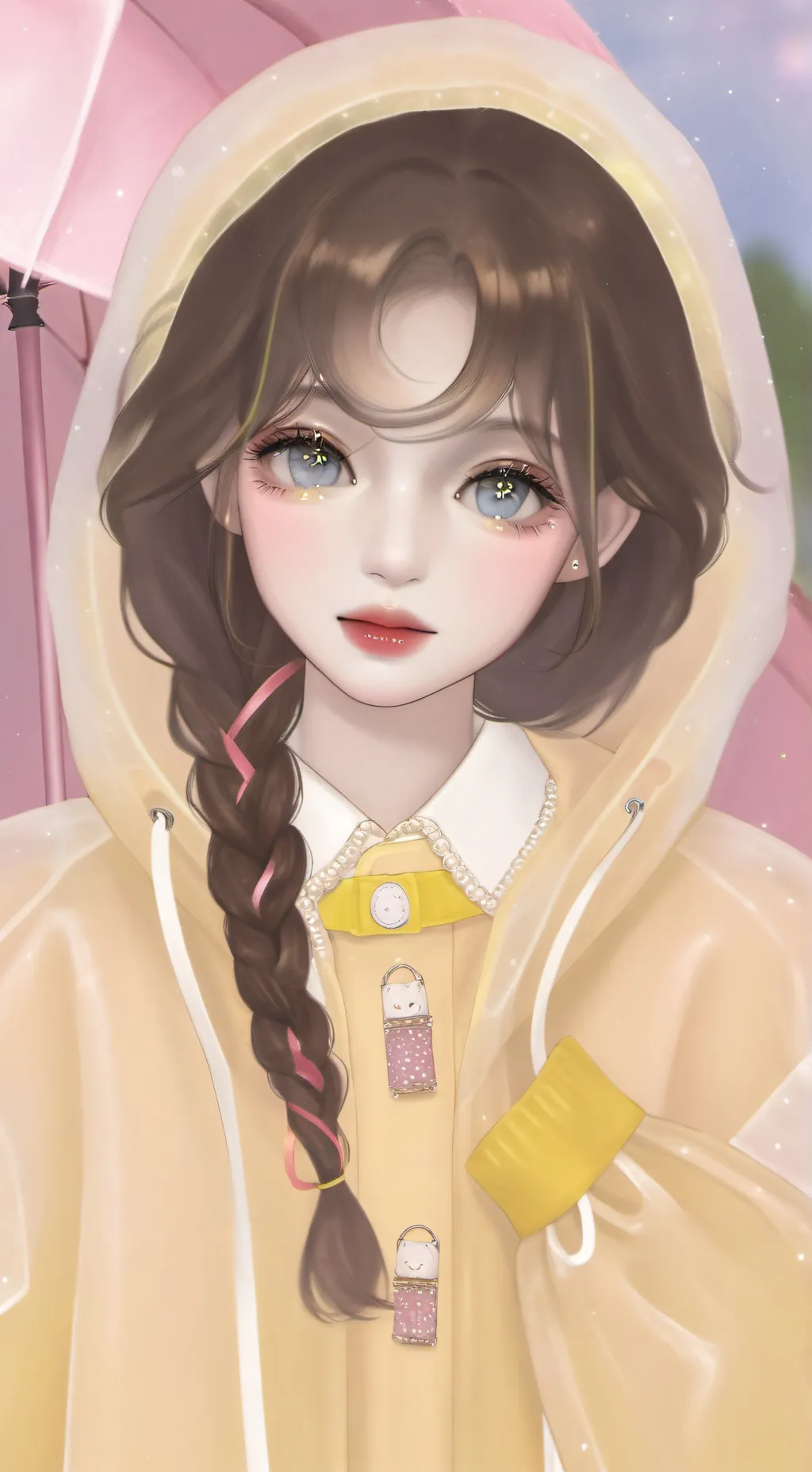 ai character: Raincoat Girl background
