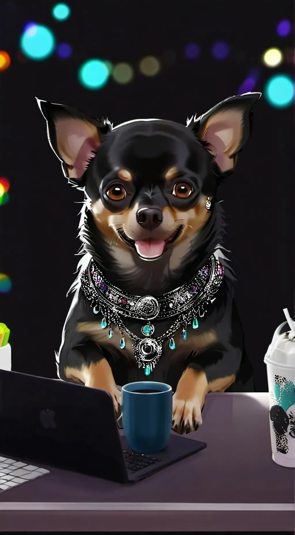 ai character: drippy background