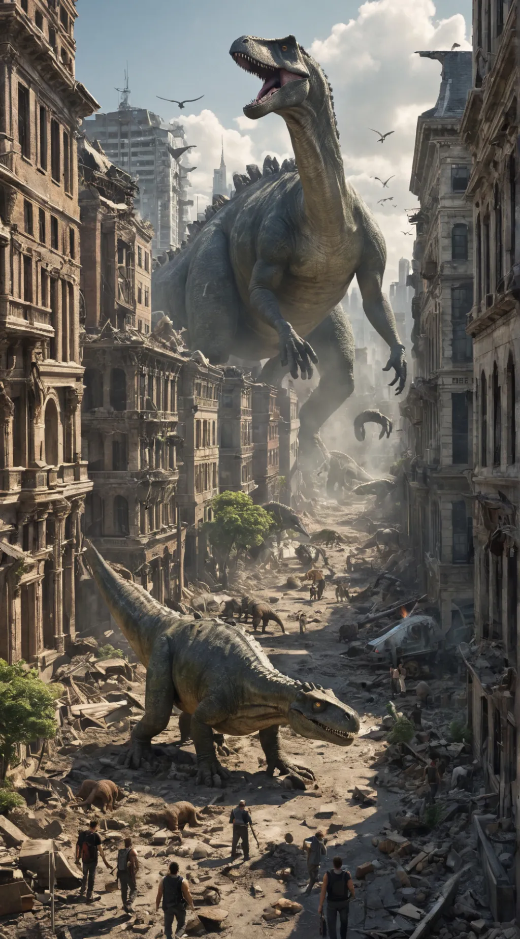ai character: Dinosaur outbreak background