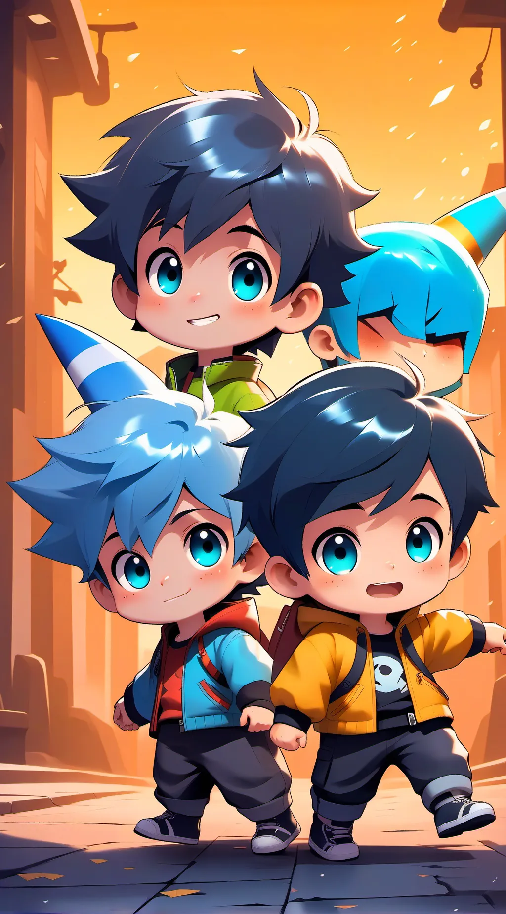 ai character: three brother  background