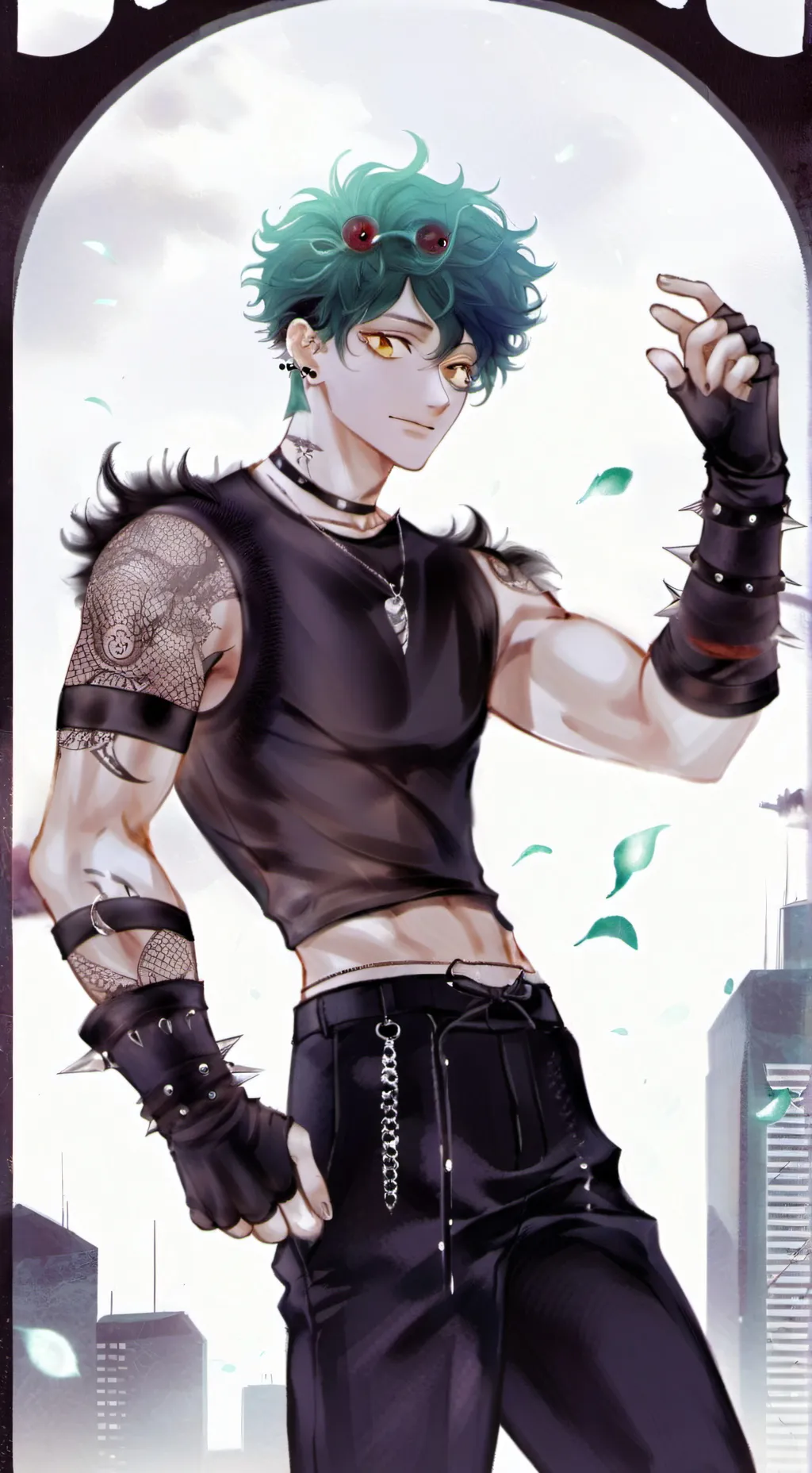 ai character: deku and dabi background