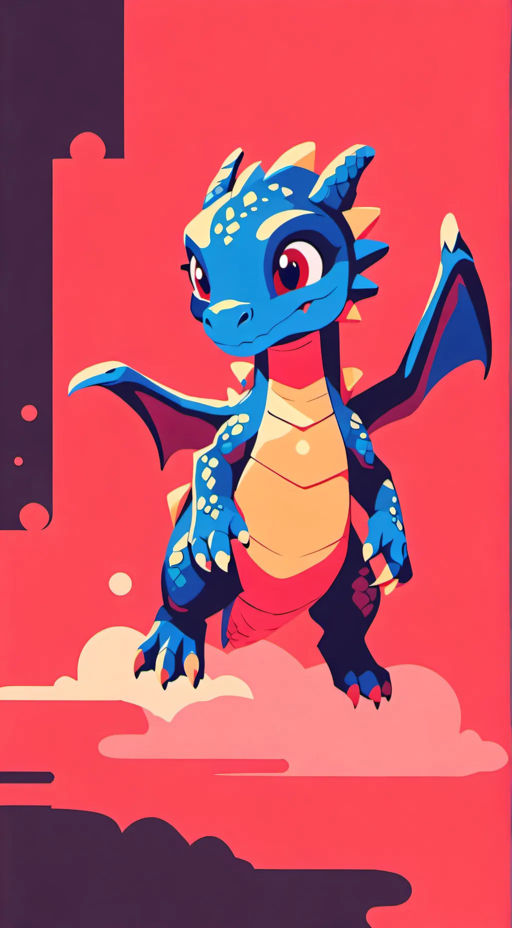 ai character: Little baby dragon background