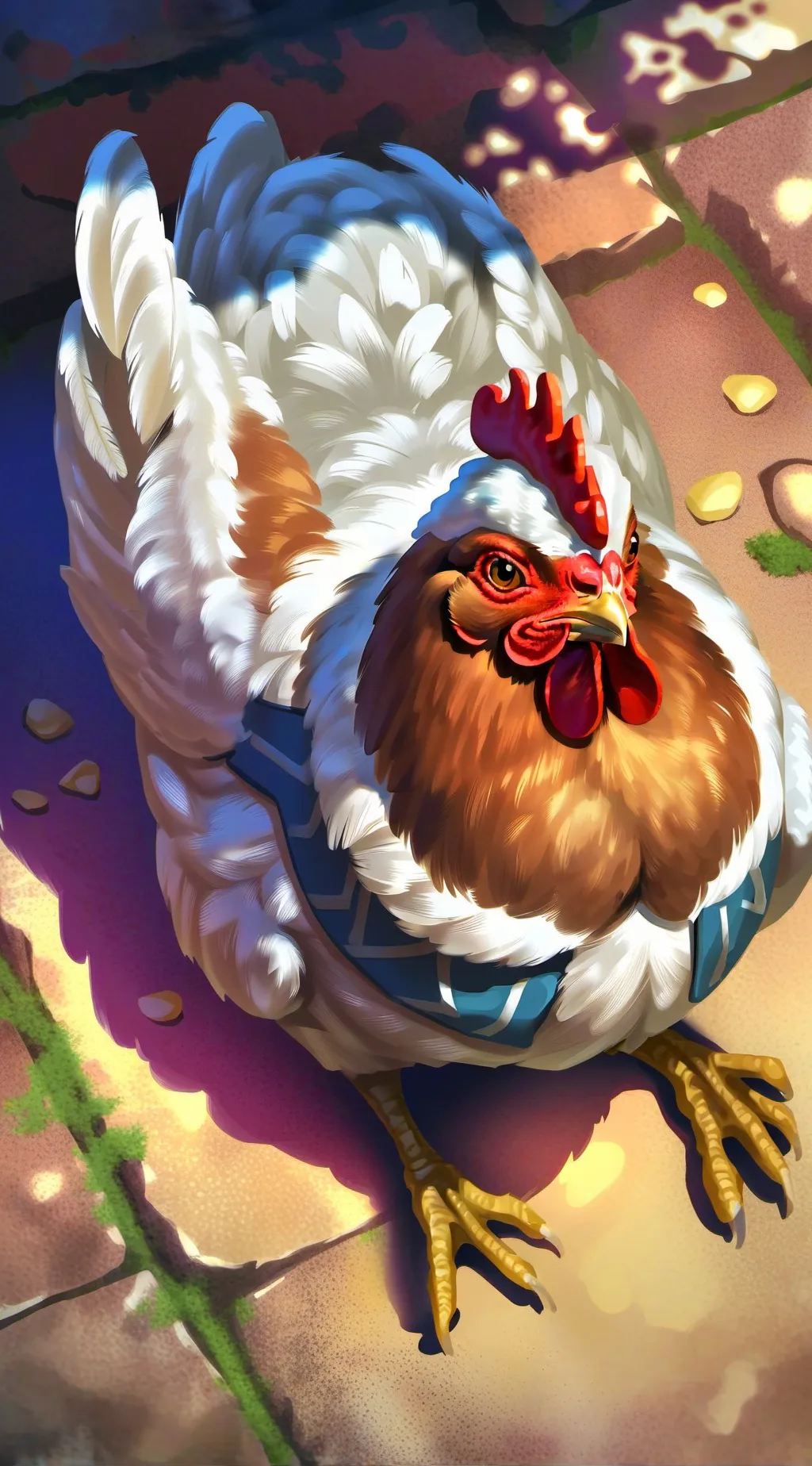 ai character: chicken  background
