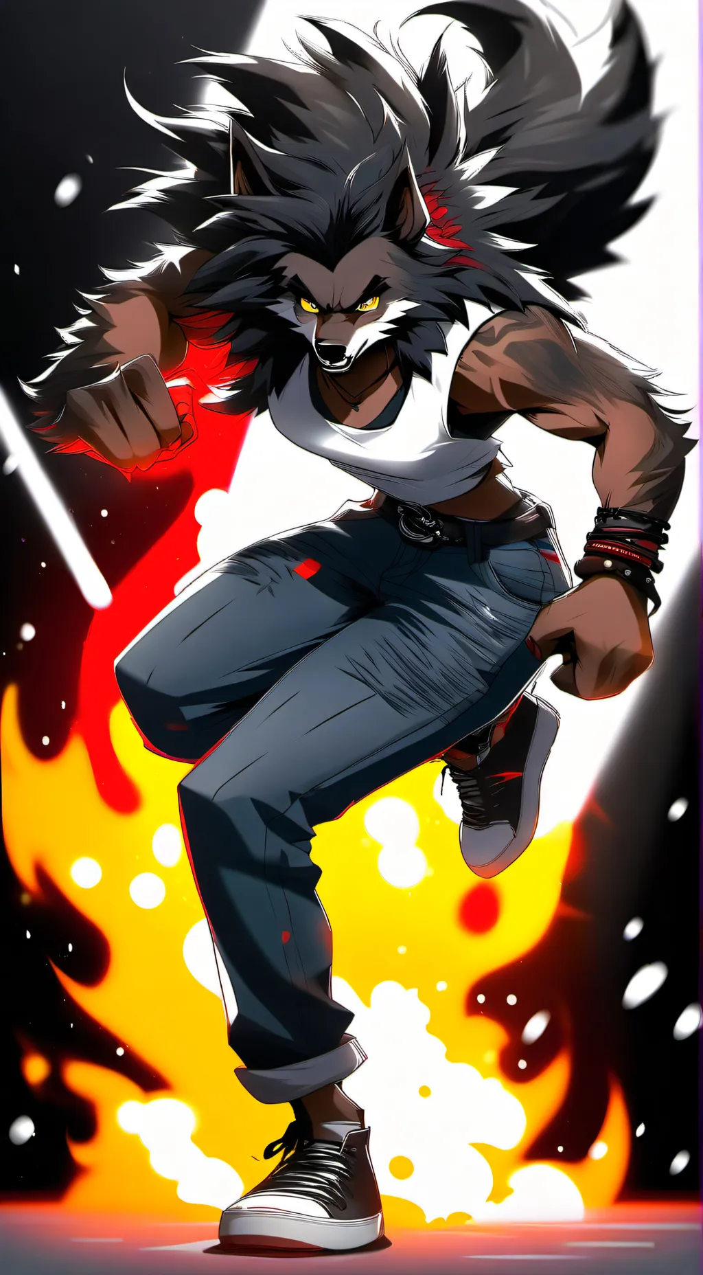 ai character: night Wolf background