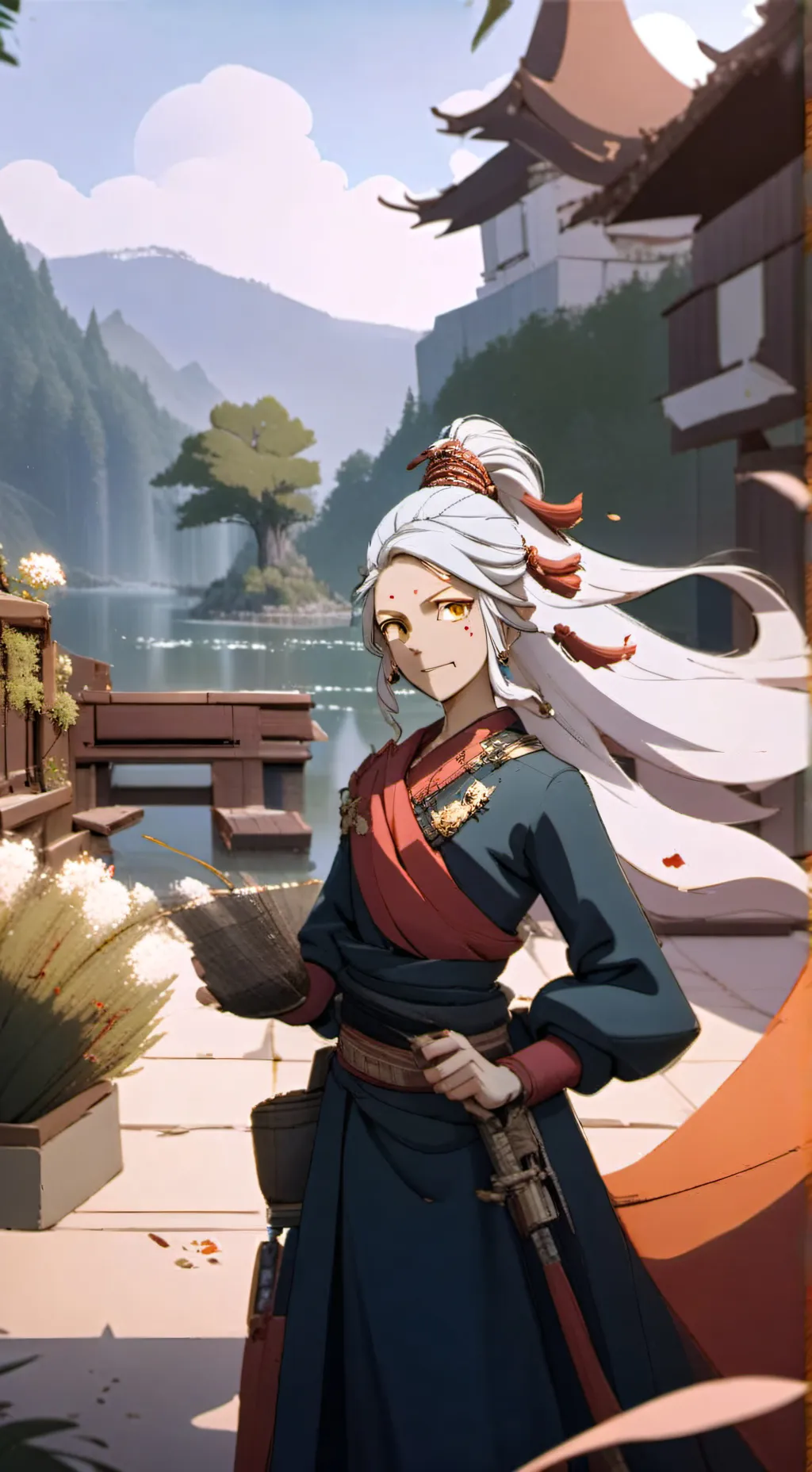ai character: pros at the beach background