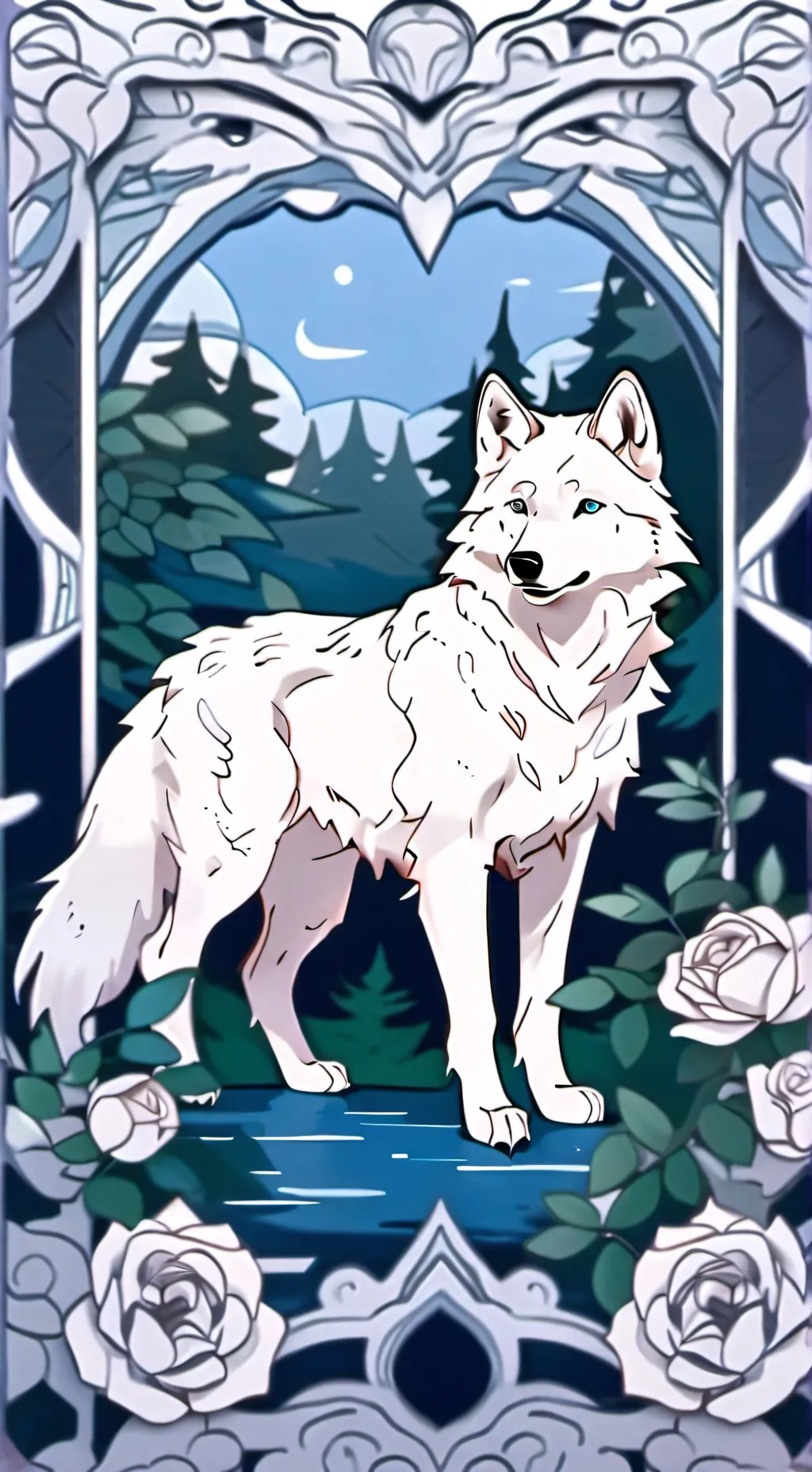 ai character: kny wolf background