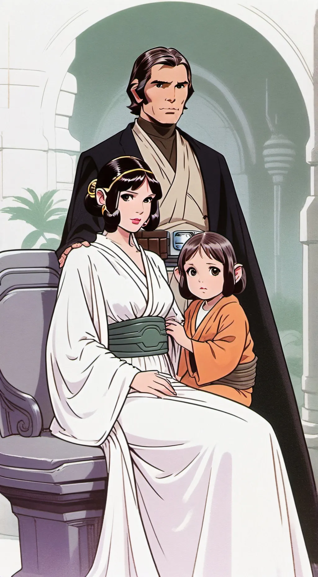 ai character: princess Leia zoie background