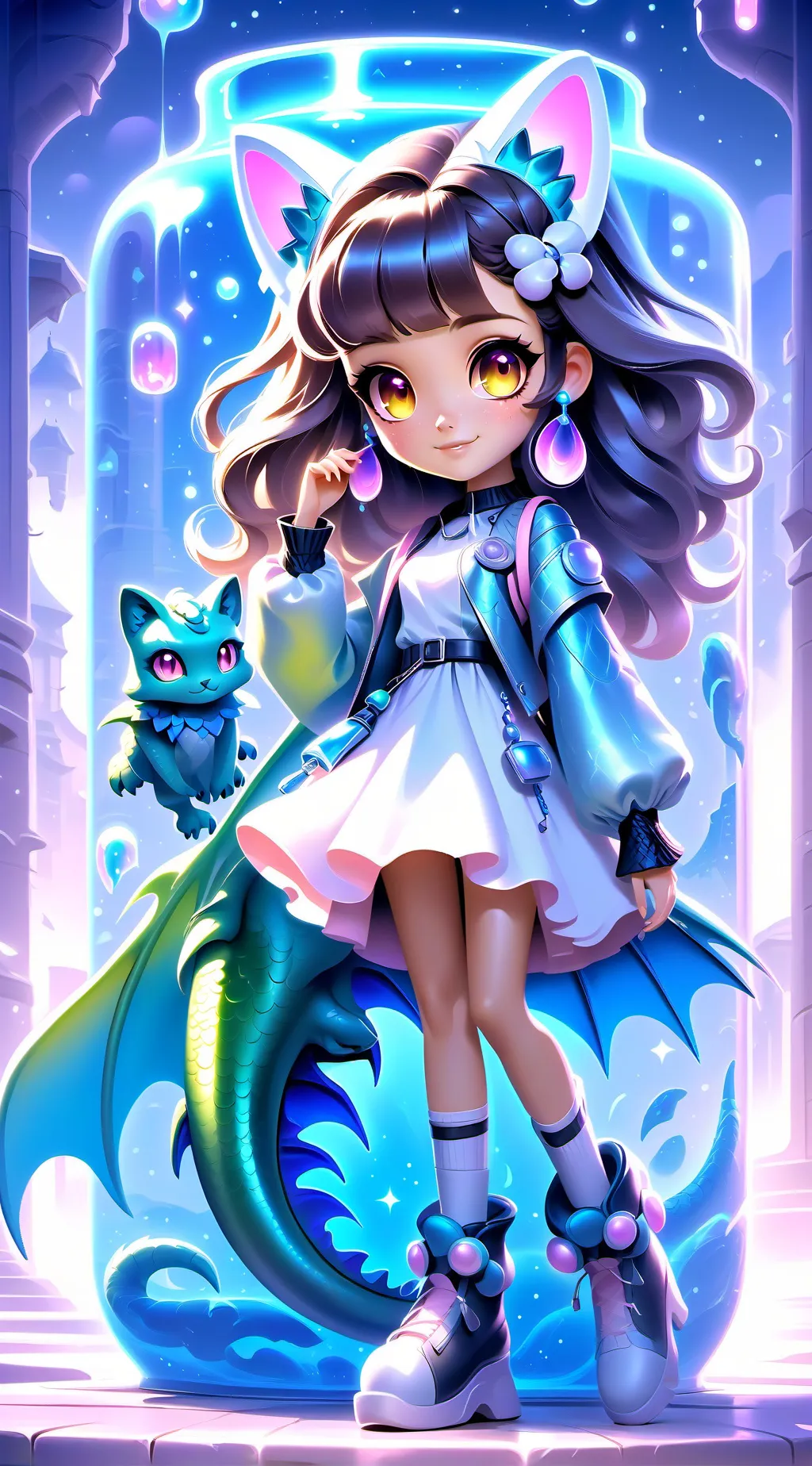 ai character: dogday × catnap background