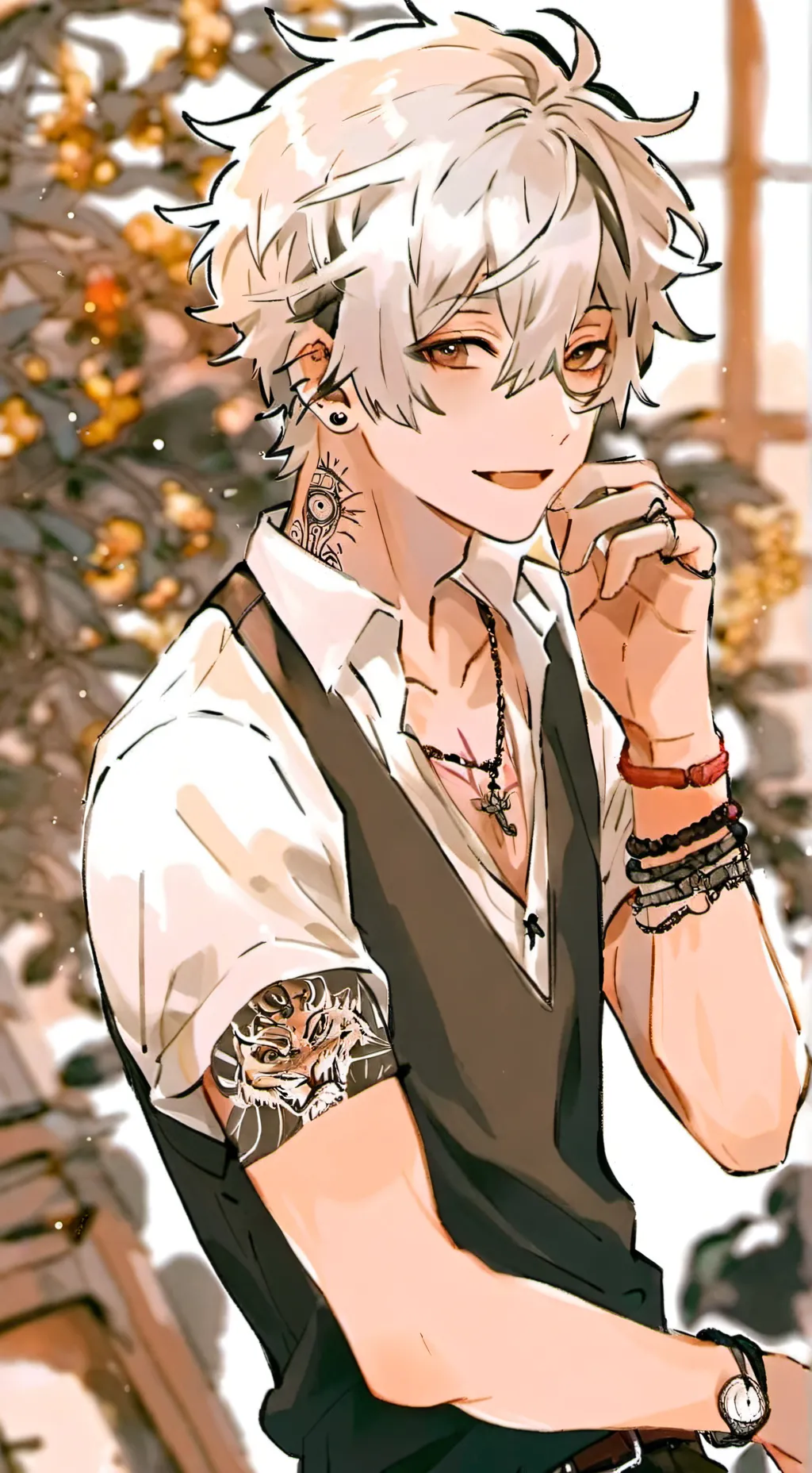 ai character: Beige  background