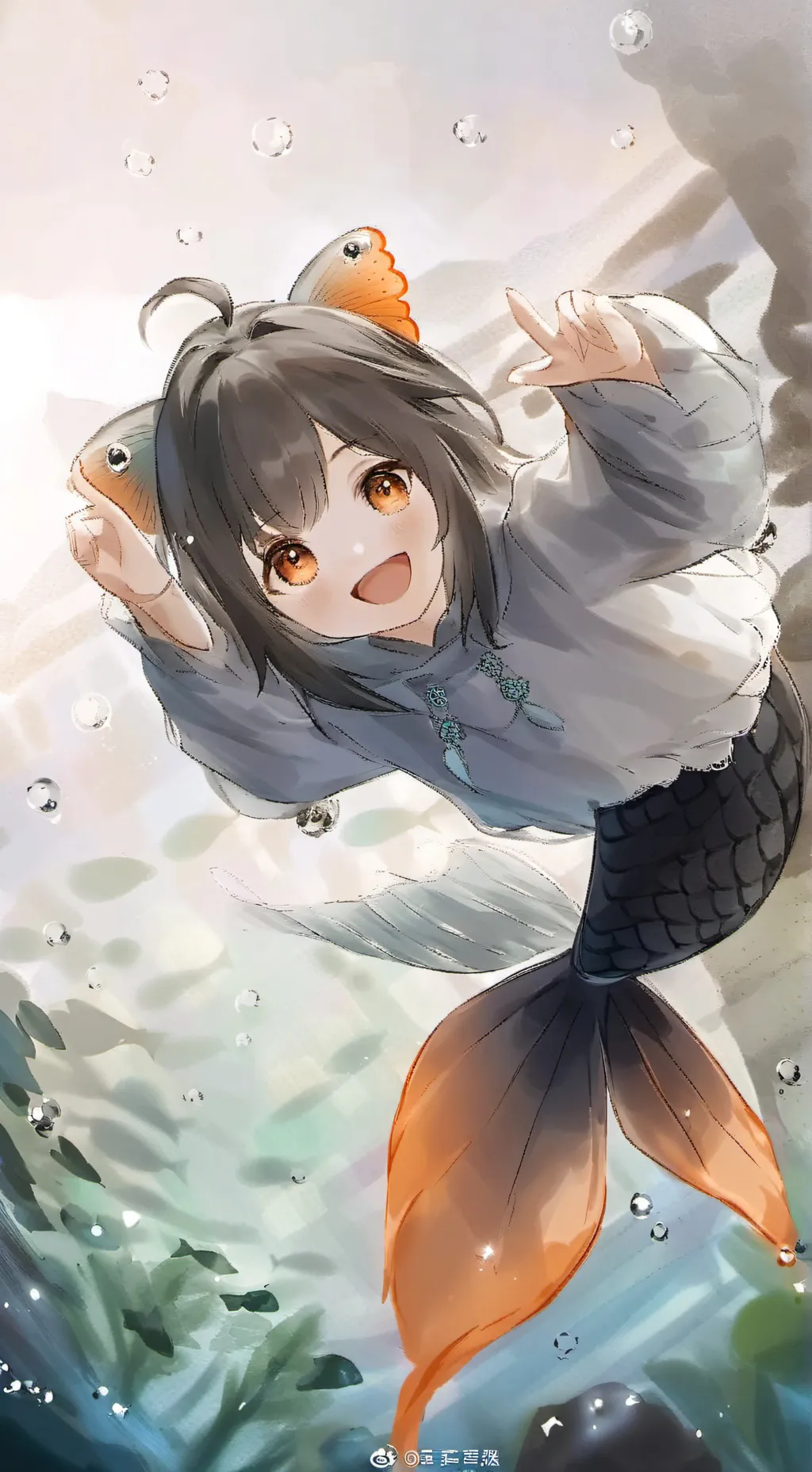 ai character: fish background
