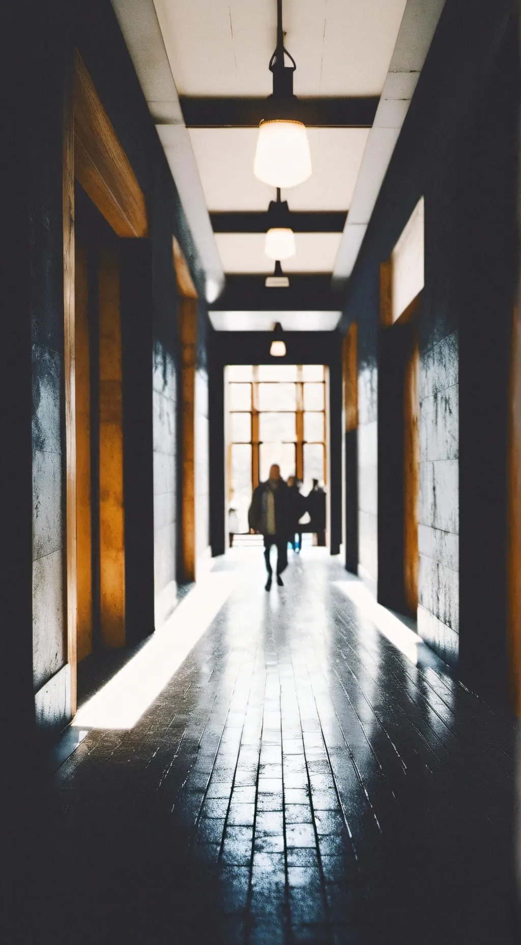 ai character: School hallway background