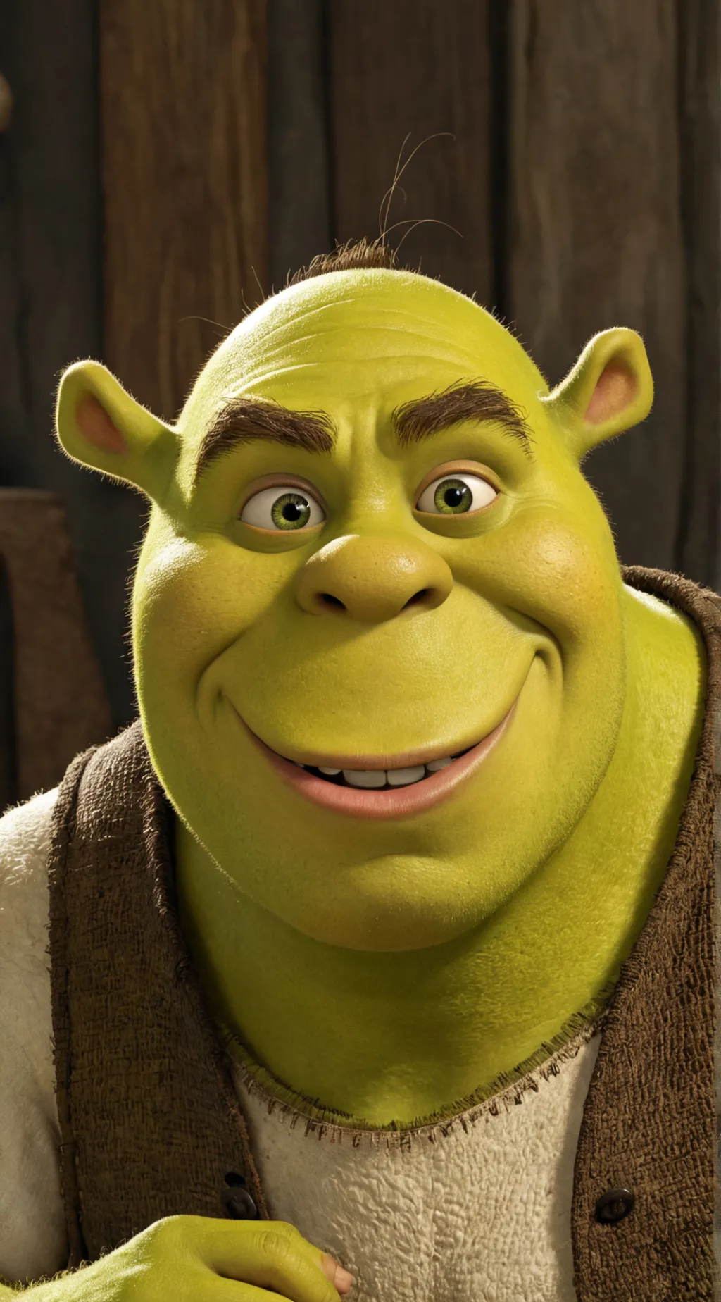 ai character: Shrek(weird) background