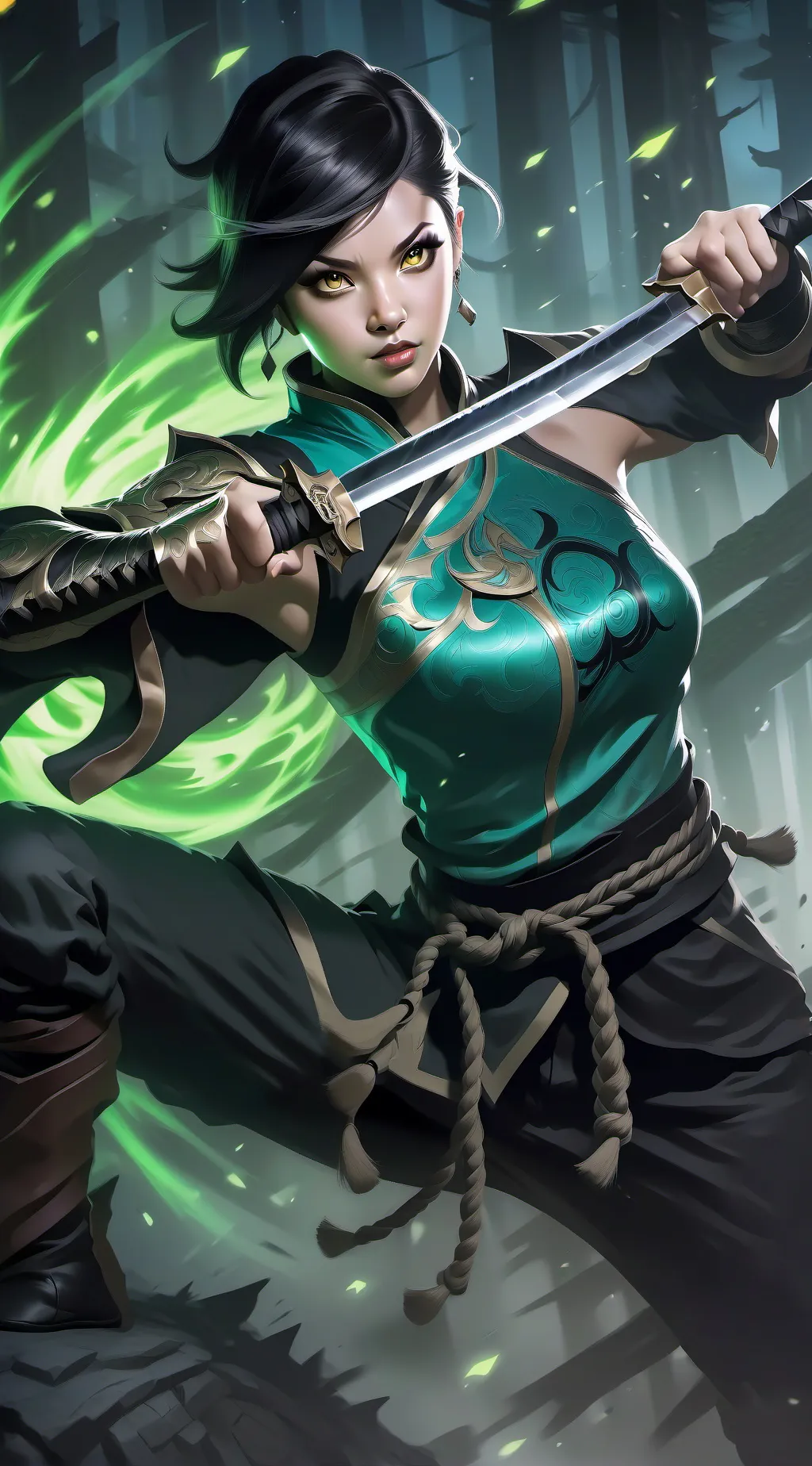 ai character: 金花 -Flor dourada background