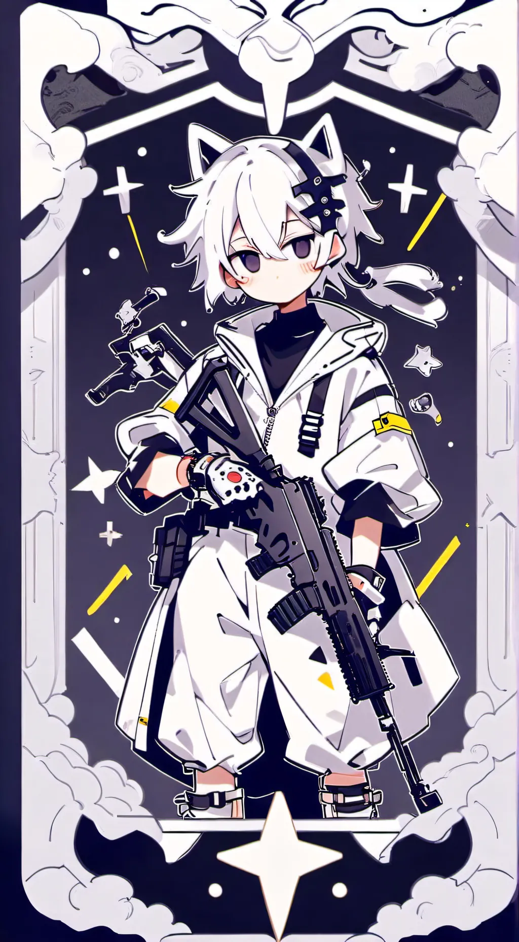 ai character: N X UZI background