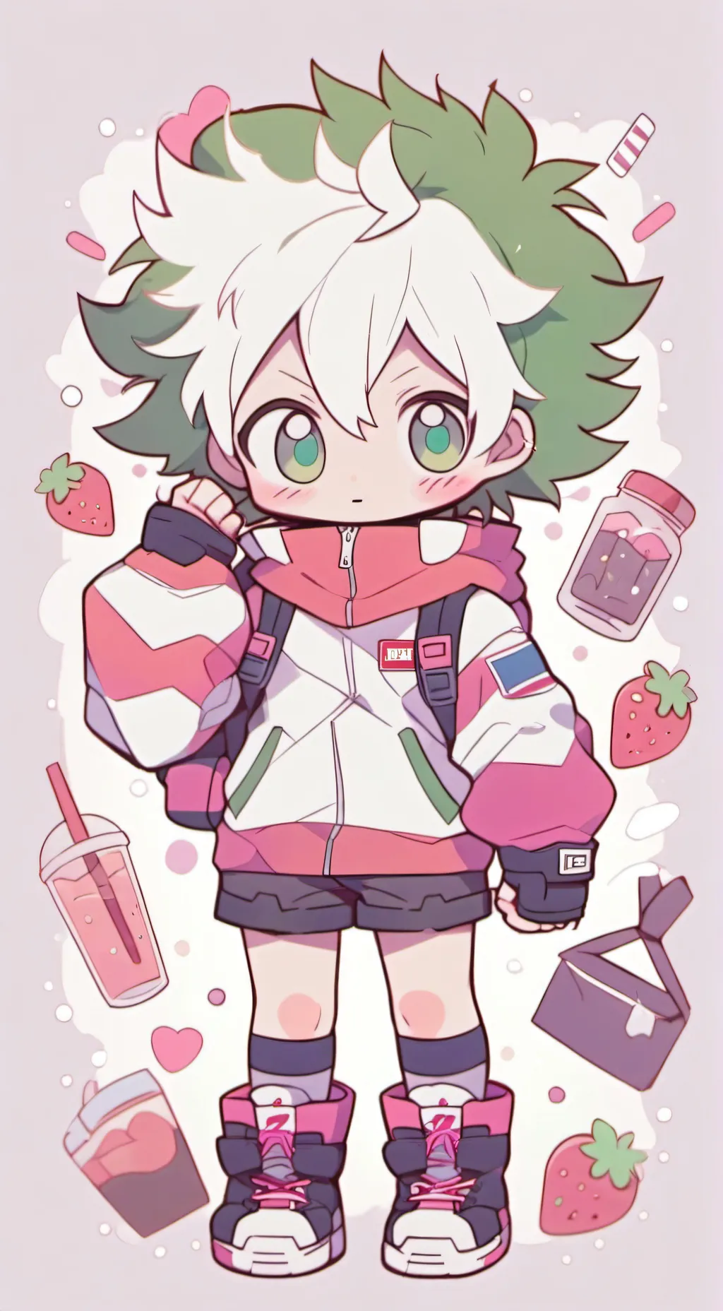 ai character: mha safety pin  background