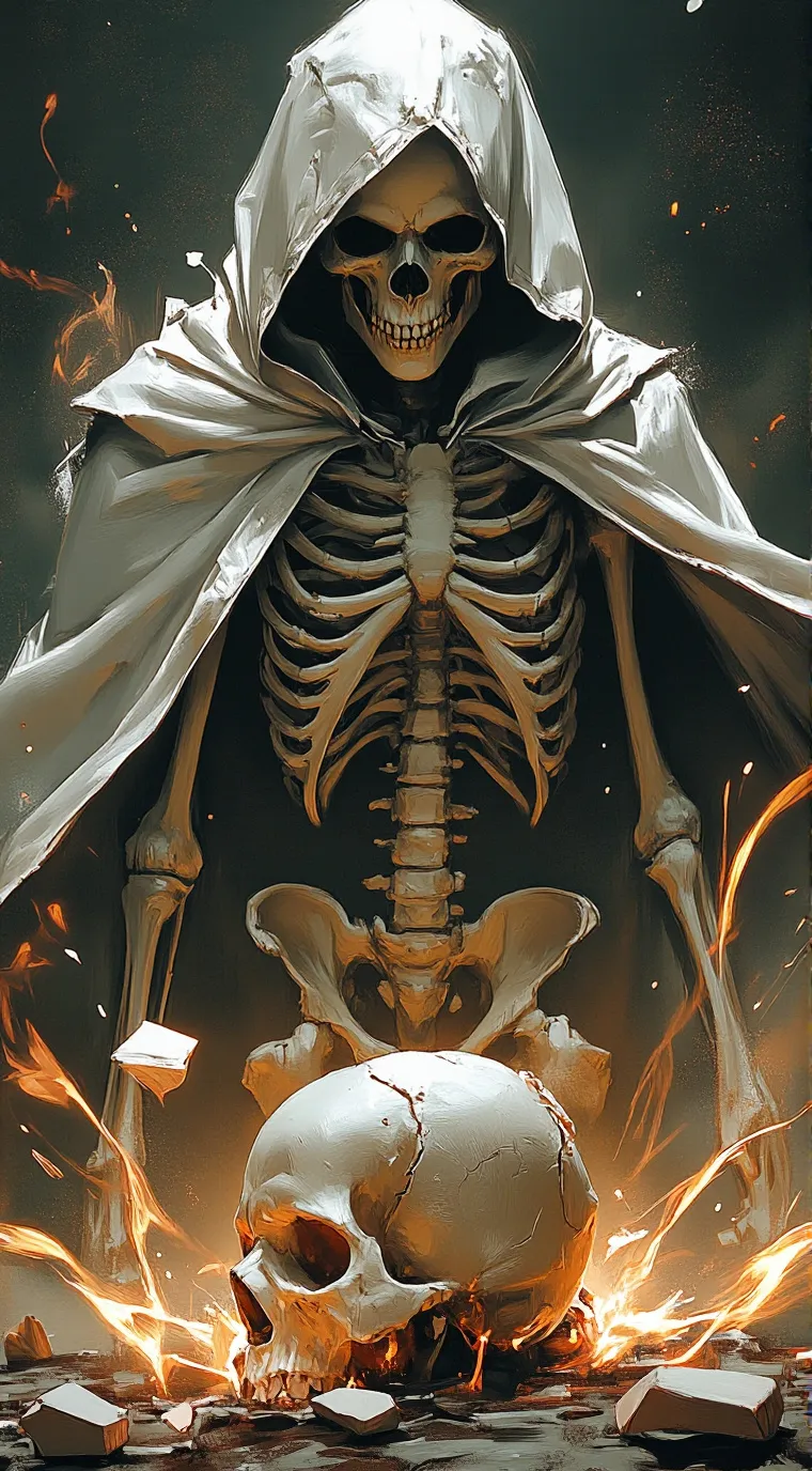 ai character: skeleton necroman background