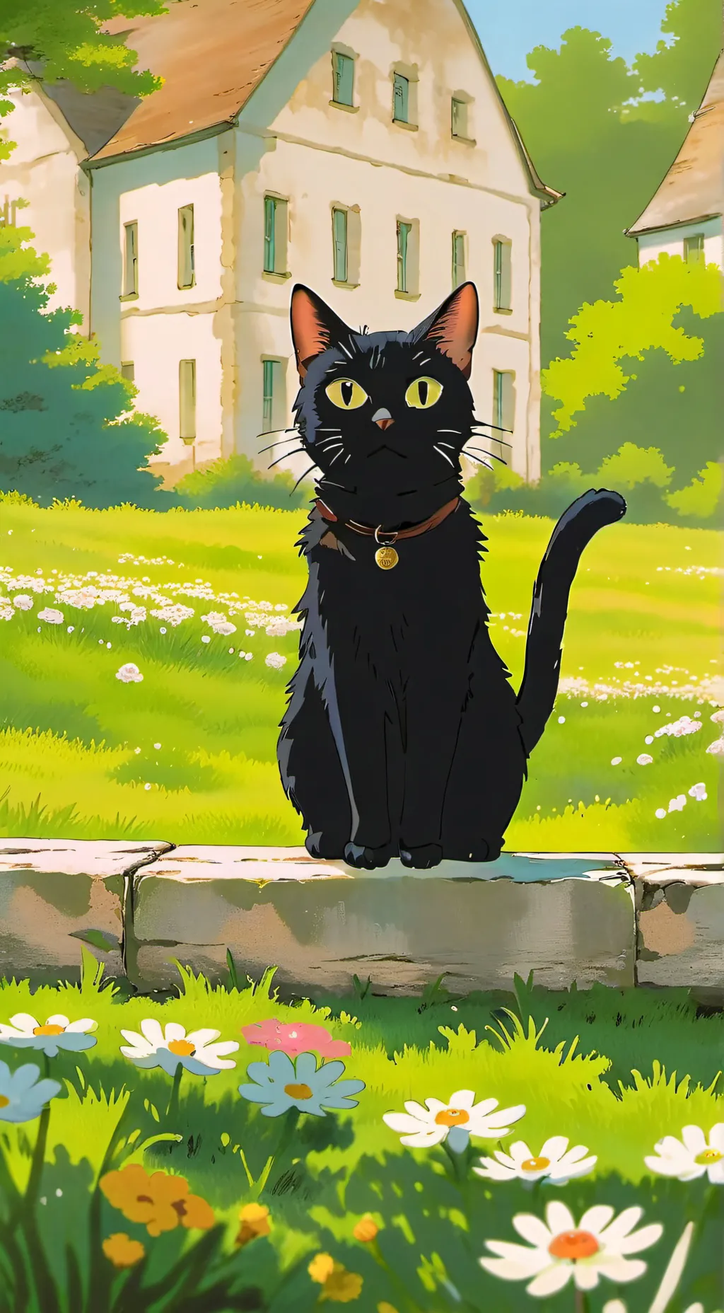 ai character: gato negro background