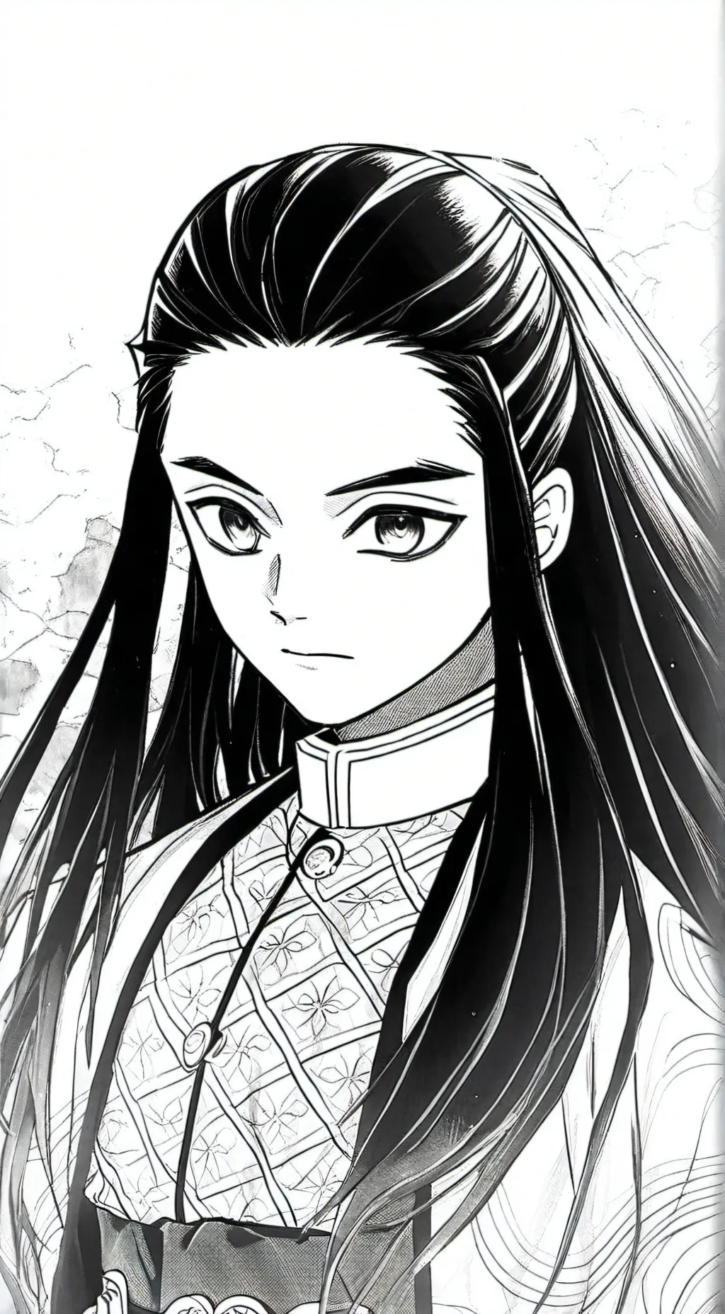 ai character: KNY snow day background
