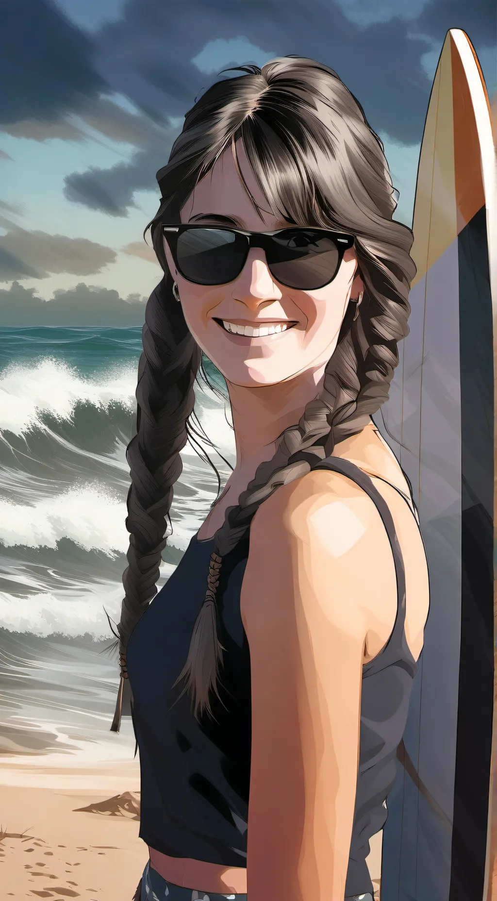 ai character: Surfer becki background